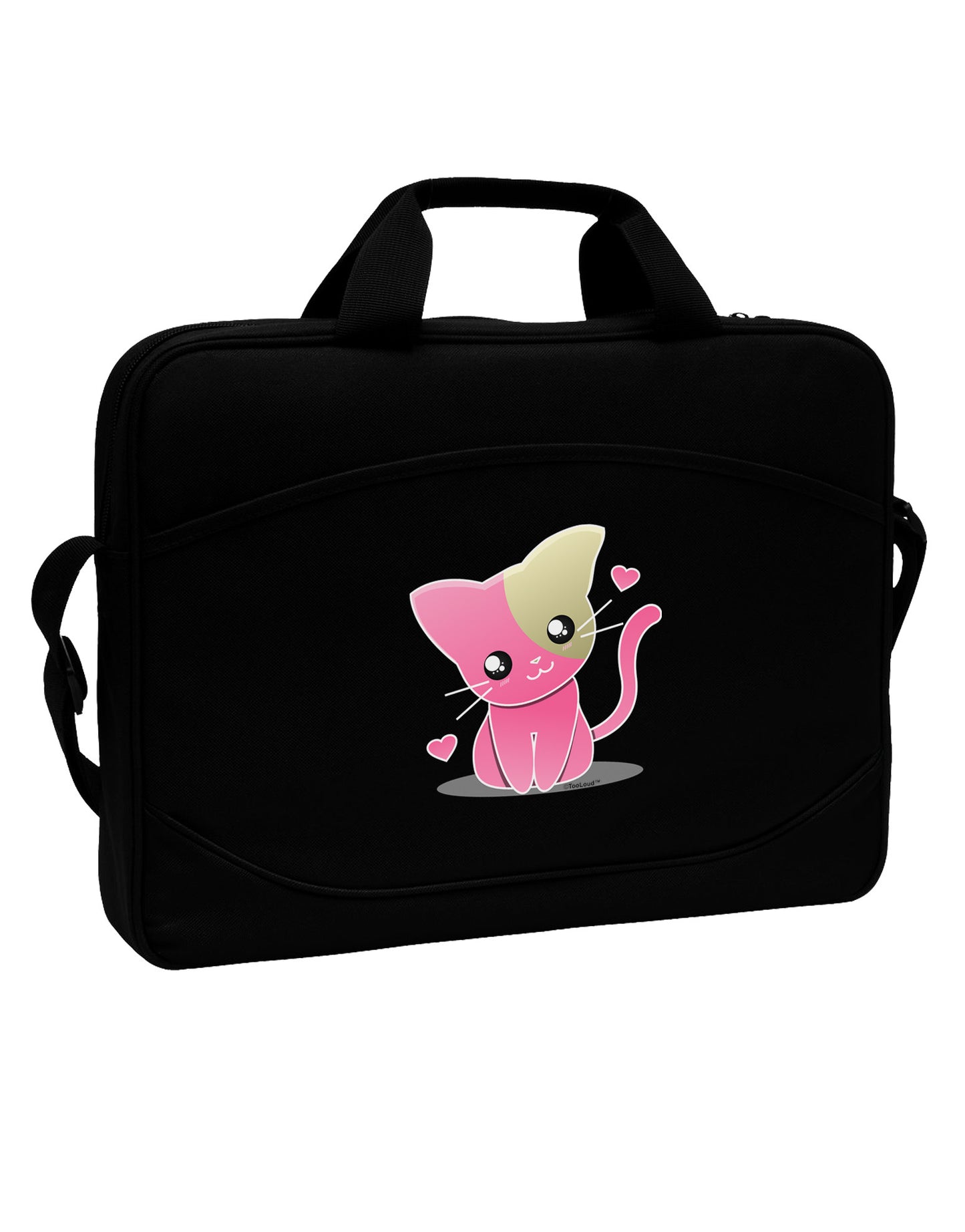 Kawaii Kitty 15" Dark Laptop / Tablet Case Bag-Laptop / Tablet Case Bag-TooLoud-Black-White-15 Inches-Davson Sales