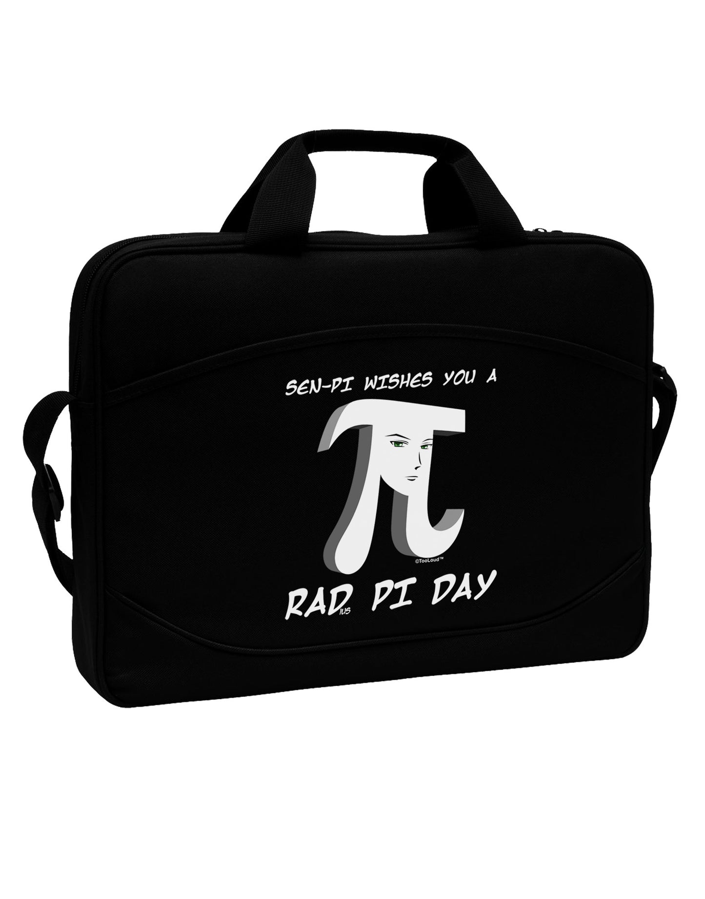 Sen-Pi Wishes You a Rad Pi Day 15" Dark Laptop / Tablet Case Bag-Laptop / Tablet Case Bag-TooLoud-Black-White-15 Inches-Davson Sales