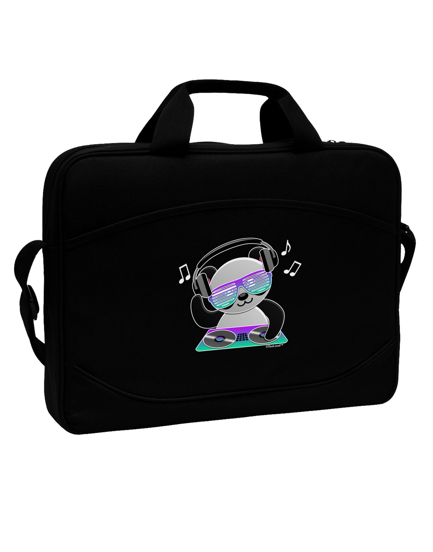 Panda DJ 15" Dark Laptop / Tablet Case Bag-Laptop / Tablet Case Bag-TooLoud-Black-White-15 Inches-Davson Sales