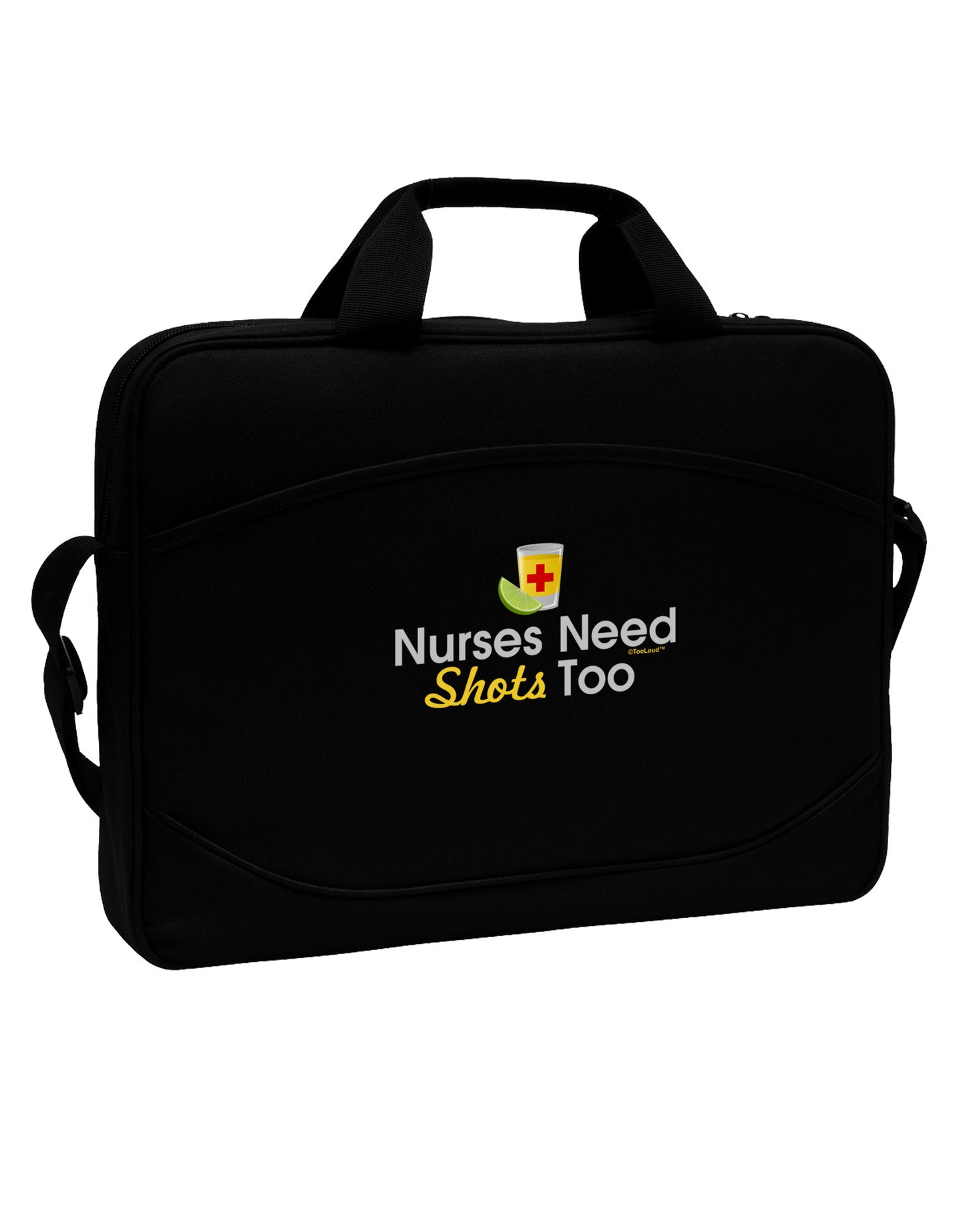 Nurses Need Shots Too 15" Dark Laptop / Tablet Case Bag-Laptop / Tablet Case Bag-TooLoud-Black-White-15 Inches-Davson Sales