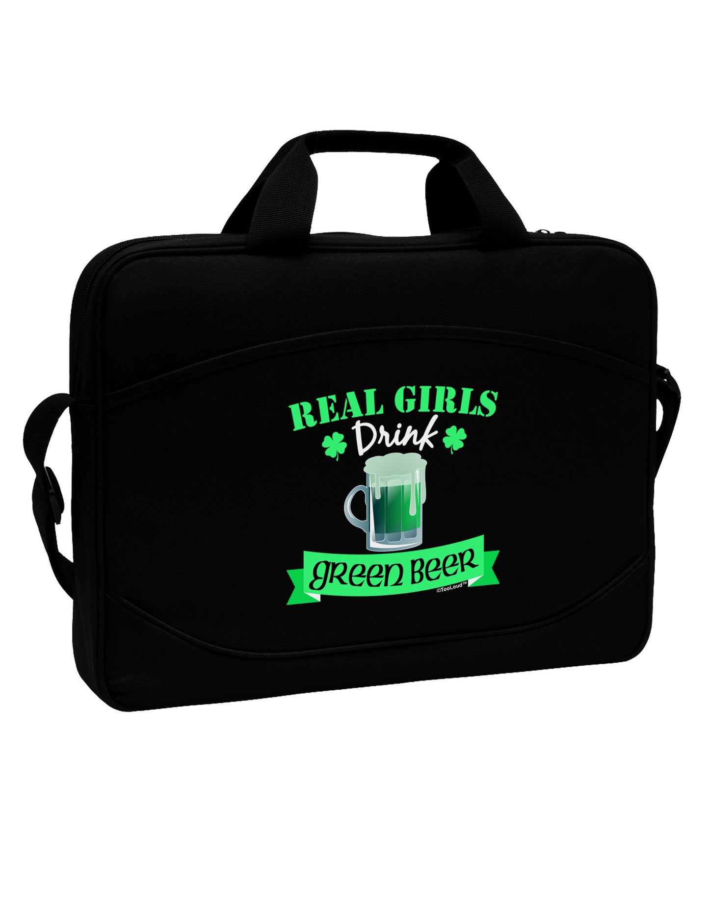 Real Girls Drink Green Beer 15" Dark Laptop / Tablet Case Bag-Laptop / Tablet Case Bag-TooLoud-Black-White-15 Inches-Davson Sales