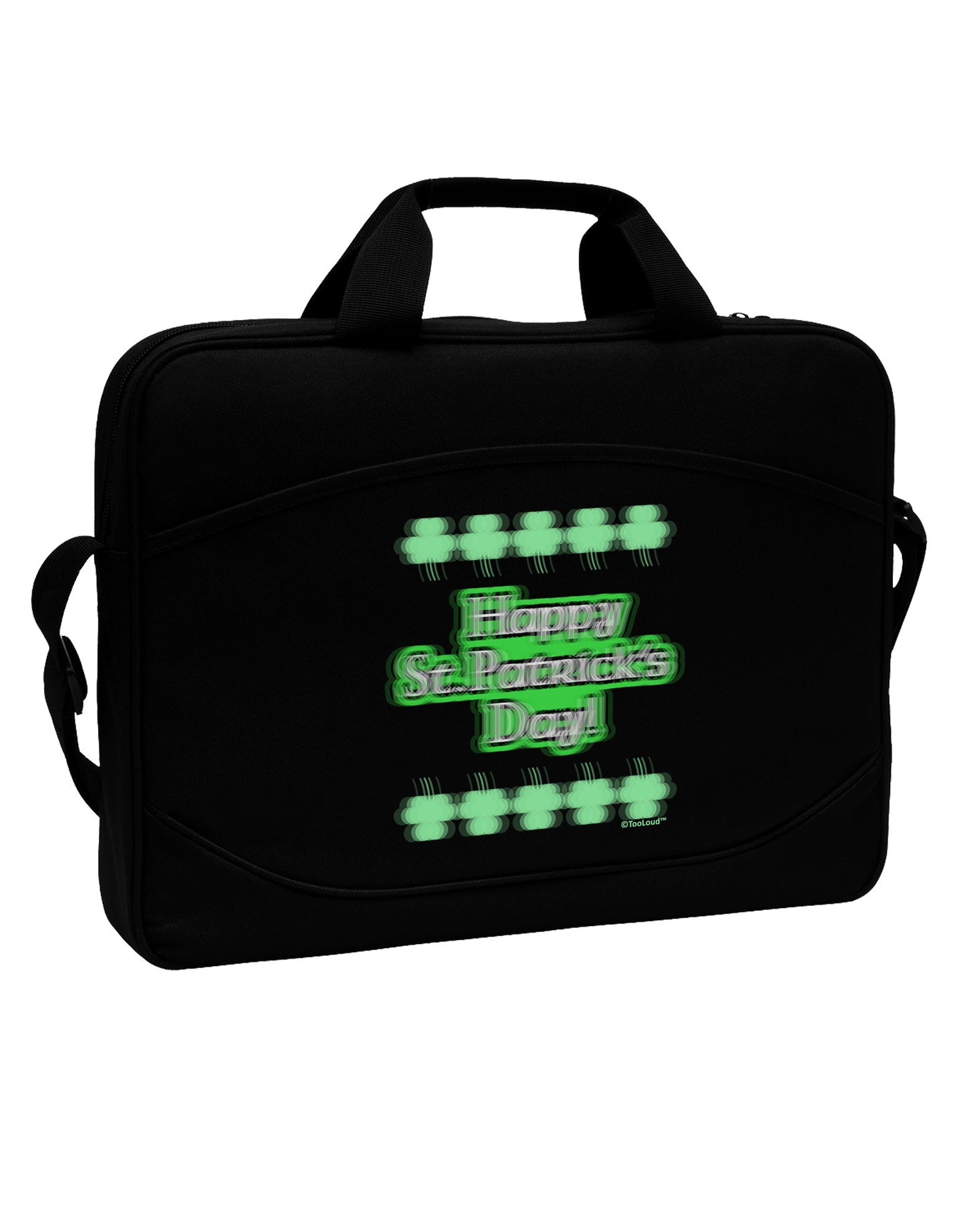 Seeing Double St. Patrick's Day 15" Dark Laptop / Tablet Case Bag-Laptop / Tablet Case Bag-TooLoud-Black-White-15 Inches-Davson Sales