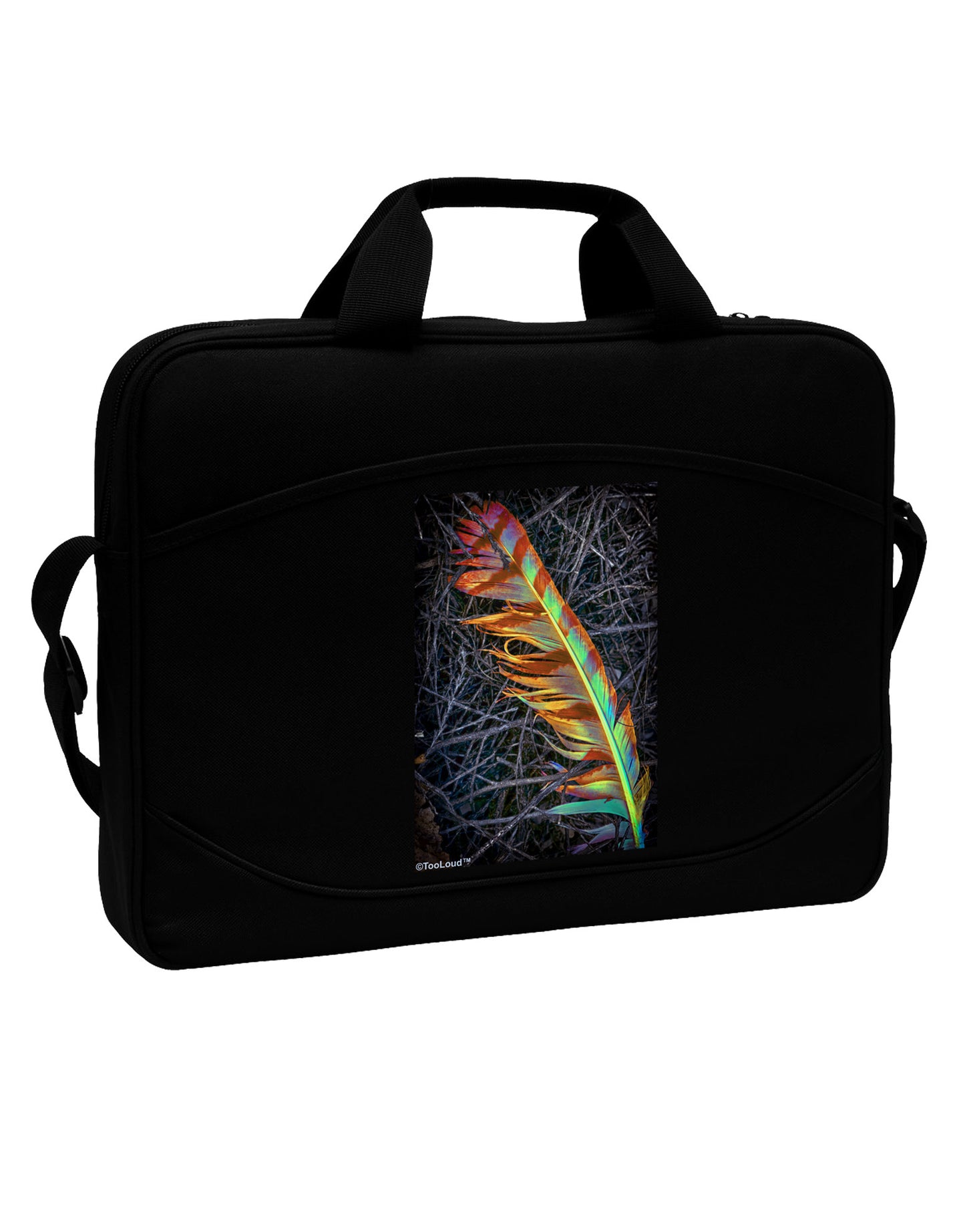 Rainbow Feather 15" Dark Laptop / Tablet Case Bag-Laptop / Tablet Case Bag-TooLoud-Black-15 Inches-Davson Sales