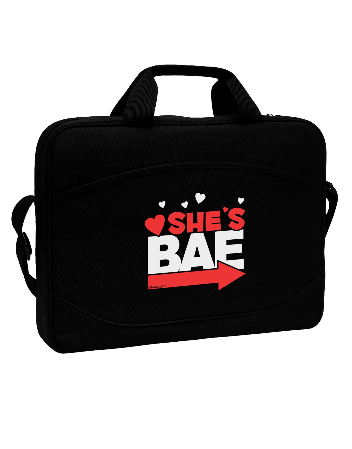 She's BAE - Right Arrow 15" Dark Laptop / Tablet Case Bag-Laptop / Tablet Case Bag-TooLoud-Black-White-15 Inches-Davson Sales