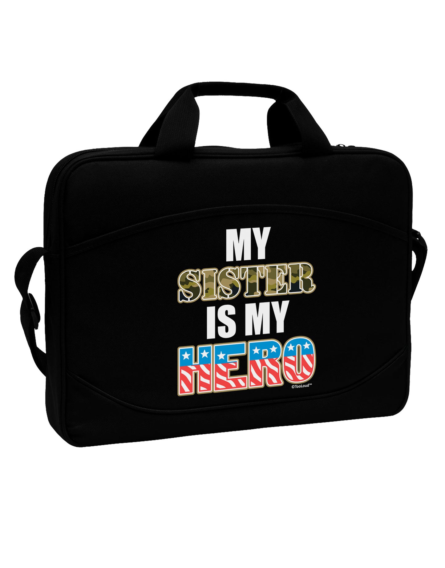 My Sister is My Hero - Armed Forces 15" Dark Laptop / Tablet Case Bag by TooLoud-Laptop / Tablet Case Bag-TooLoud-Black-Davson Sales