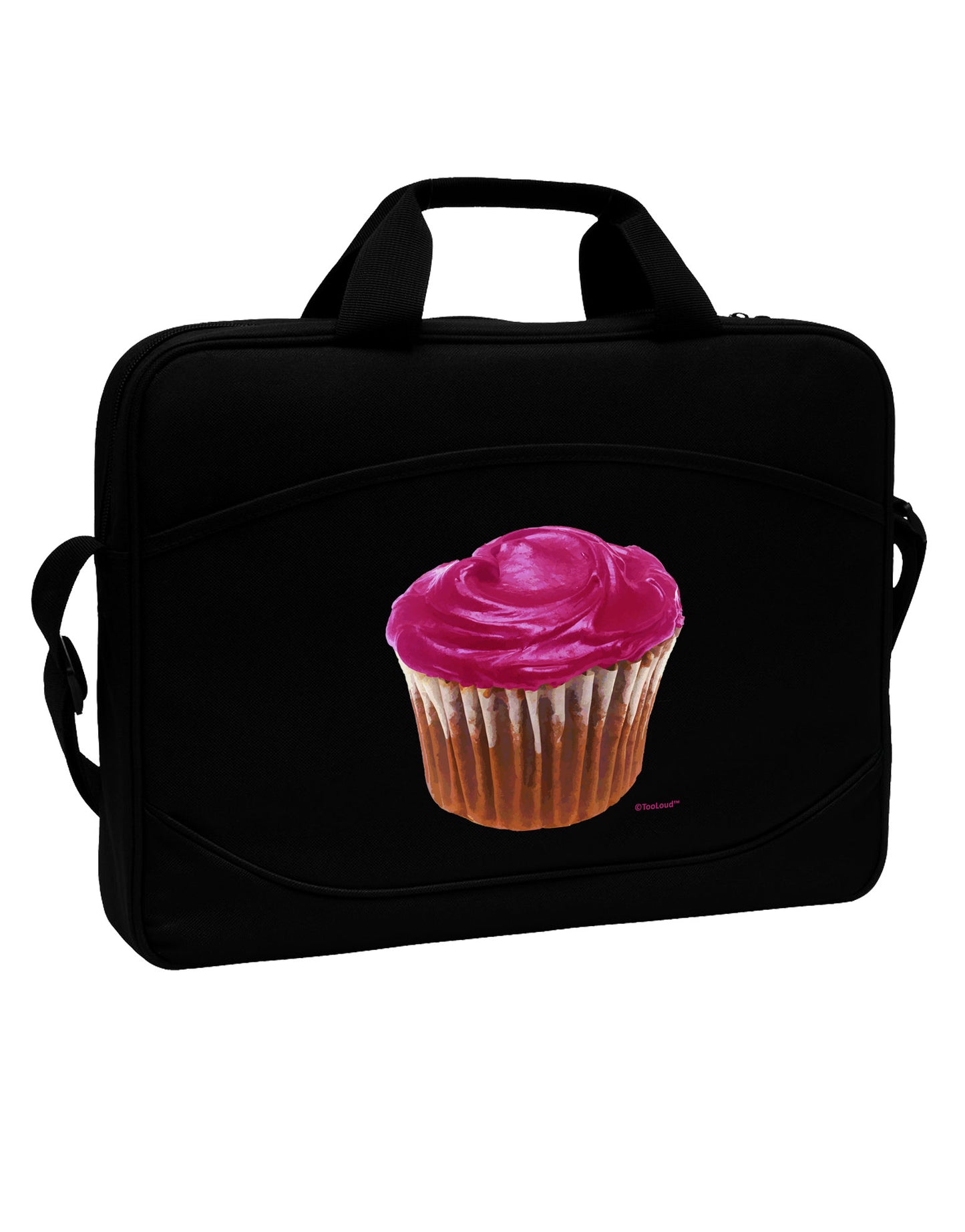 Giant Bright Pink Cupcake 15" Dark Laptop / Tablet Case Bag by TooLoud-Laptop / Tablet Case Bag-TooLoud-Black-Davson Sales
