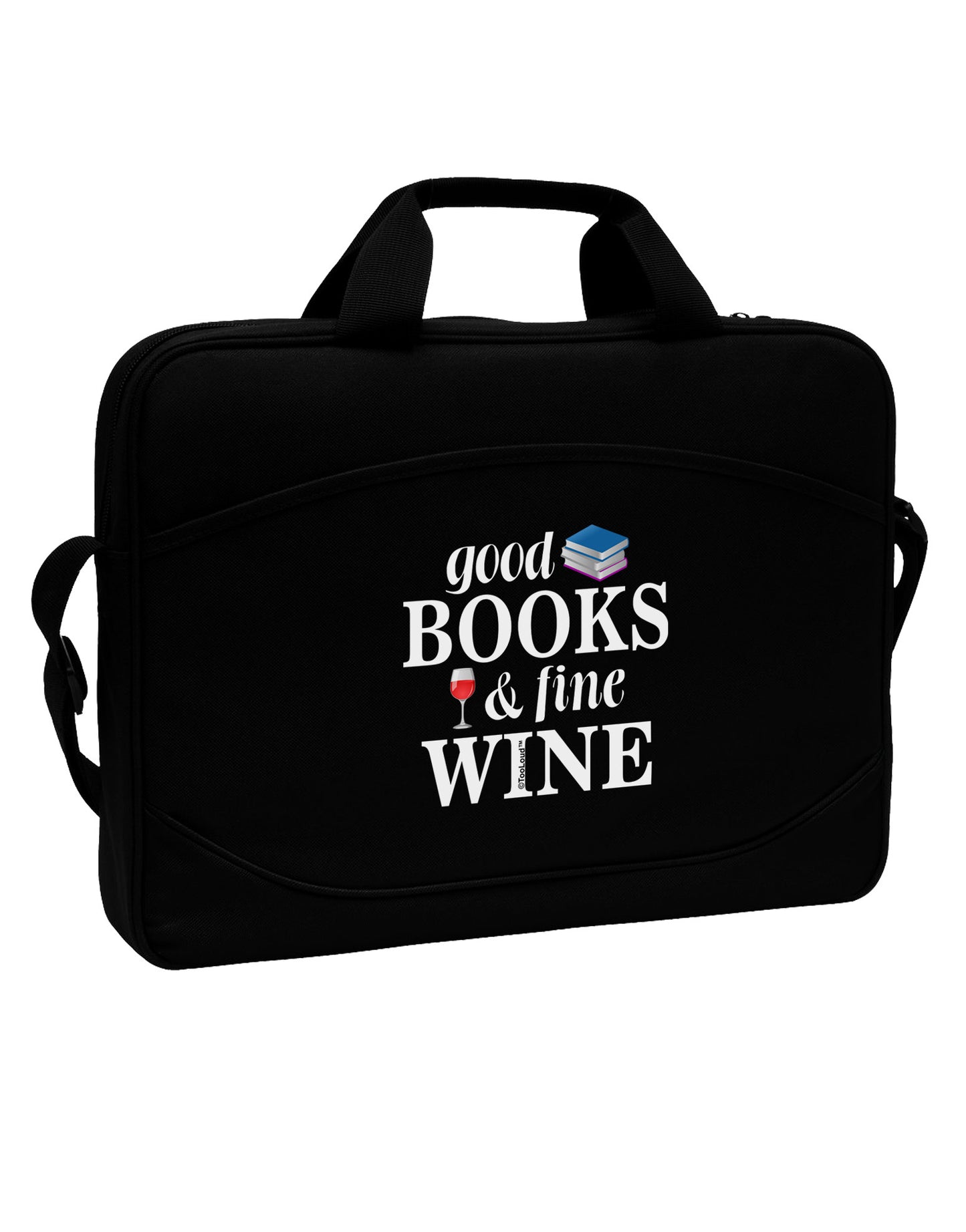 Good Books and Fine Wine 15" Dark Laptop / Tablet Case Bag-Laptop / Tablet Case Bag-TooLoud-Black-15 Inches-Davson Sales