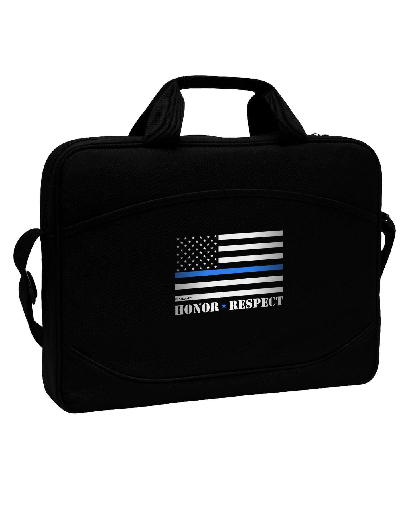 Honor Respect Blue Line 15" Dark Laptop / Tablet Case Bag-Laptop / Tablet Case Bag-TooLoud-Black-15 Inches-Davson Sales