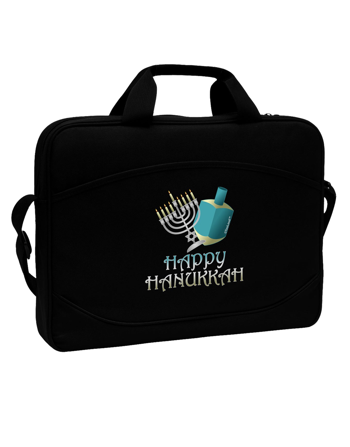 Blue & Silver Happy Hanukkah 15" Dark Laptop / Tablet Case Bag-Laptop / Tablet Case Bag-TooLoud-Black-Davson Sales