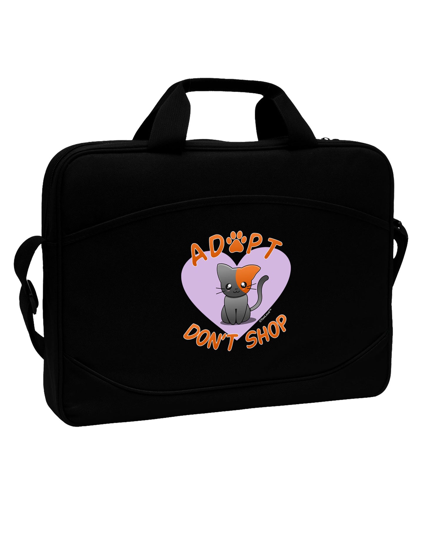 Adopt Don't Shop Cute Kitty 15" Dark Laptop / Tablet Case Bag-Laptop / Tablet Case Bag-TooLoud-Black-Davson Sales