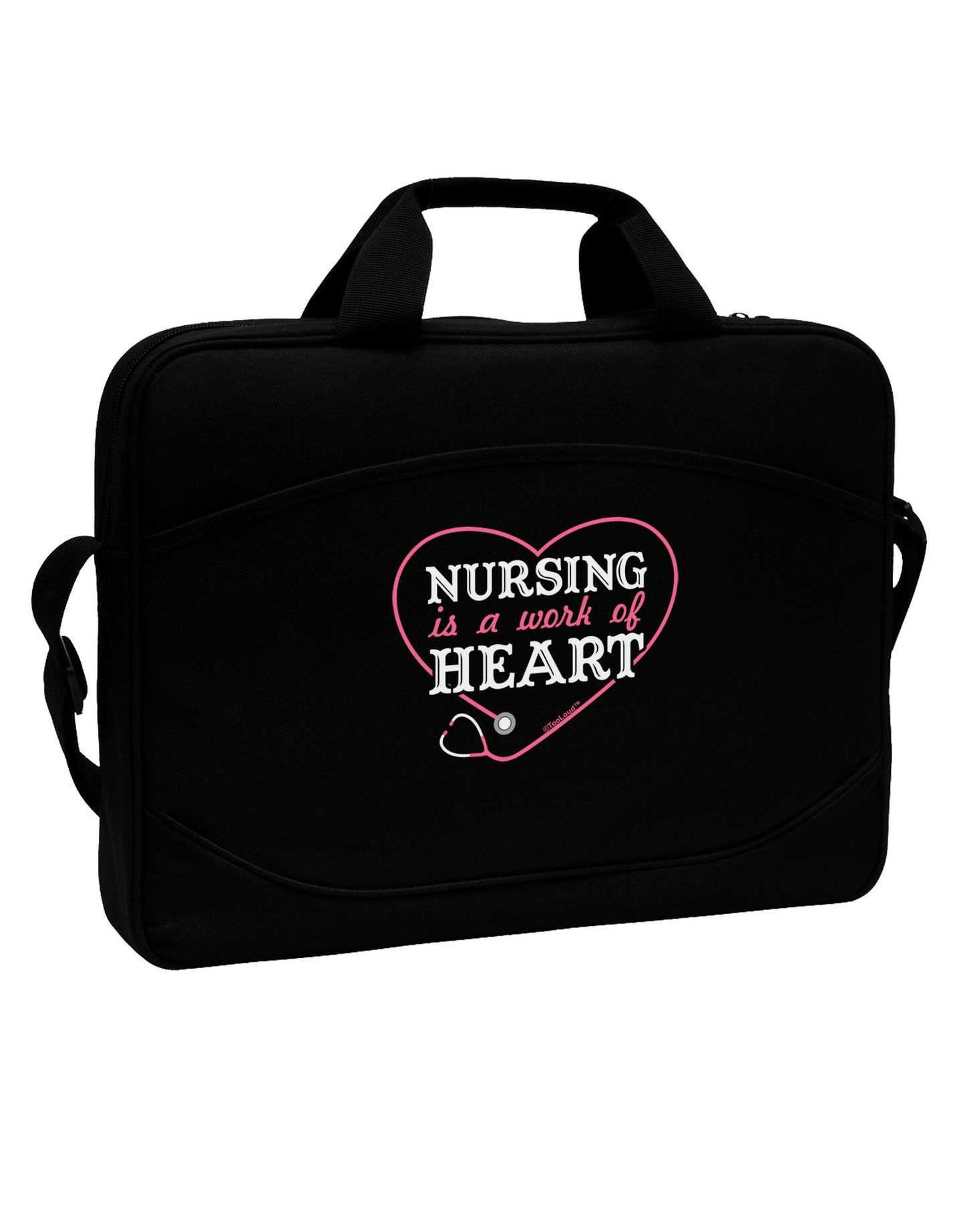 Nursing Is A Work Of Heart 15" Dark Laptop / Tablet Case Bag-Laptop / Tablet Case Bag-TooLoud-Black-White-15 Inches-Davson Sales