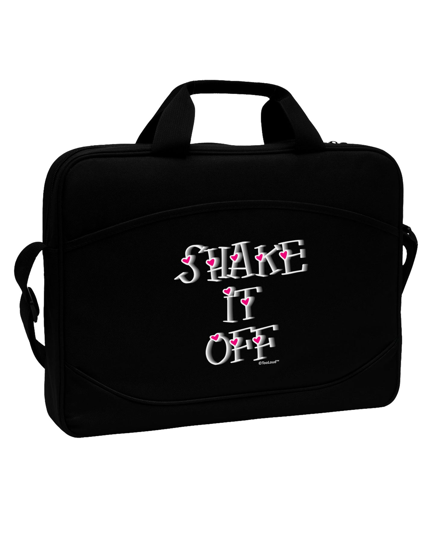 Shake It Off Text Cute with Hearts 15" Dark Laptop / Tablet Case Bag by TooLoud-Laptop / Tablet Case Bag-TooLoud-Black-Davson Sales