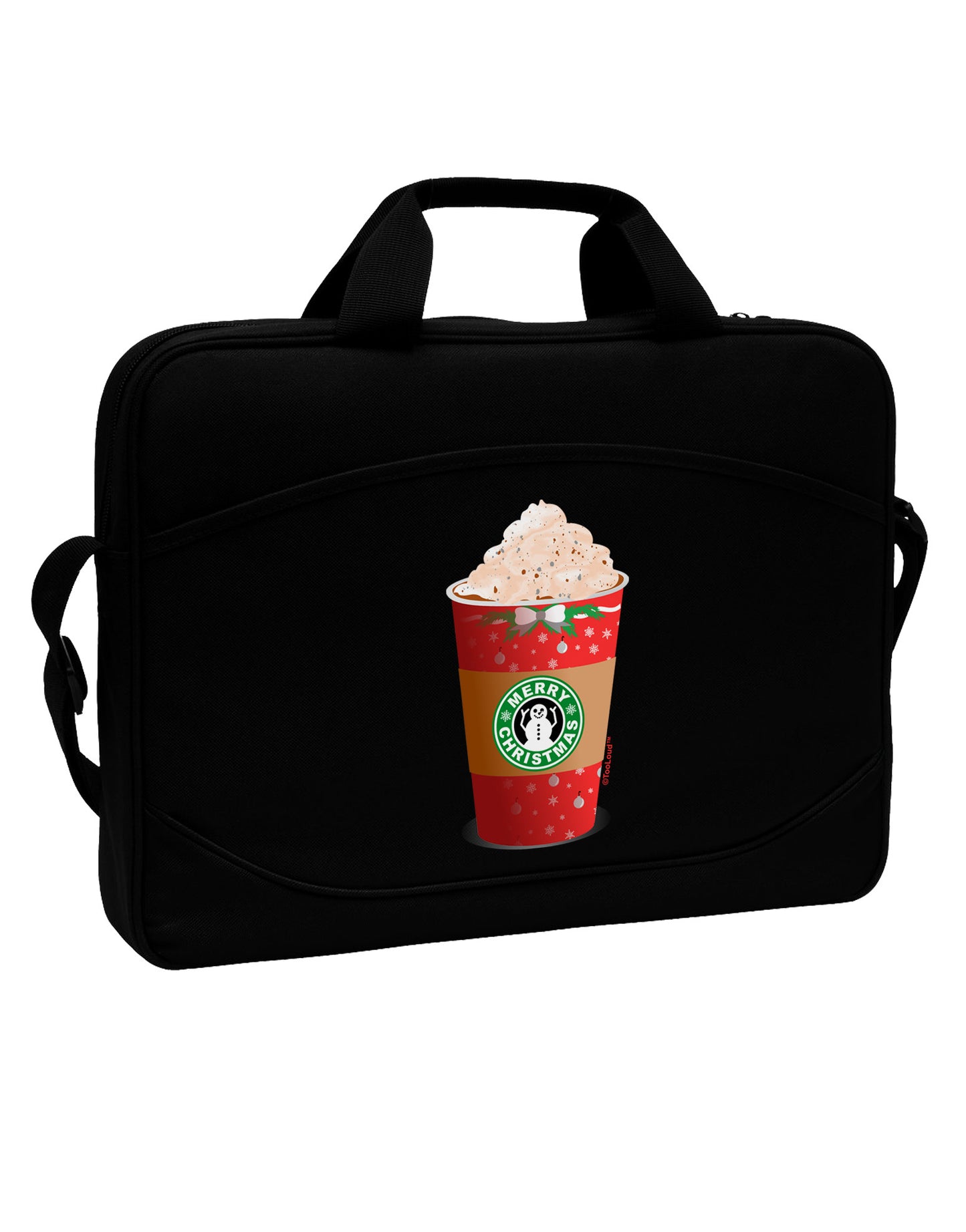 Merry Christmas Latte Cup 15" Dark Laptop / Tablet Case Bag-Laptop / Tablet Case Bag-TooLoud-Black-White-Davson Sales