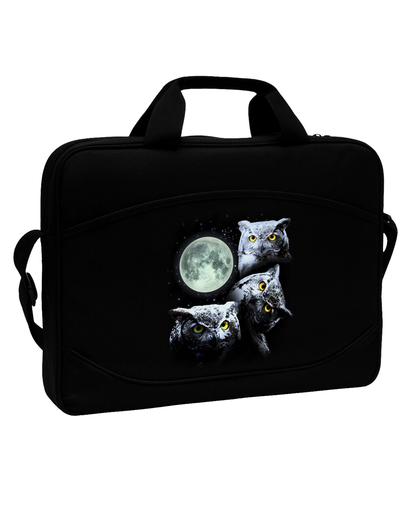 Three Owls and Moon 15" Dark Laptop / Tablet Case Bag-Laptop / Tablet Case Bag-TooLoud-Black-15 Inches-Davson Sales