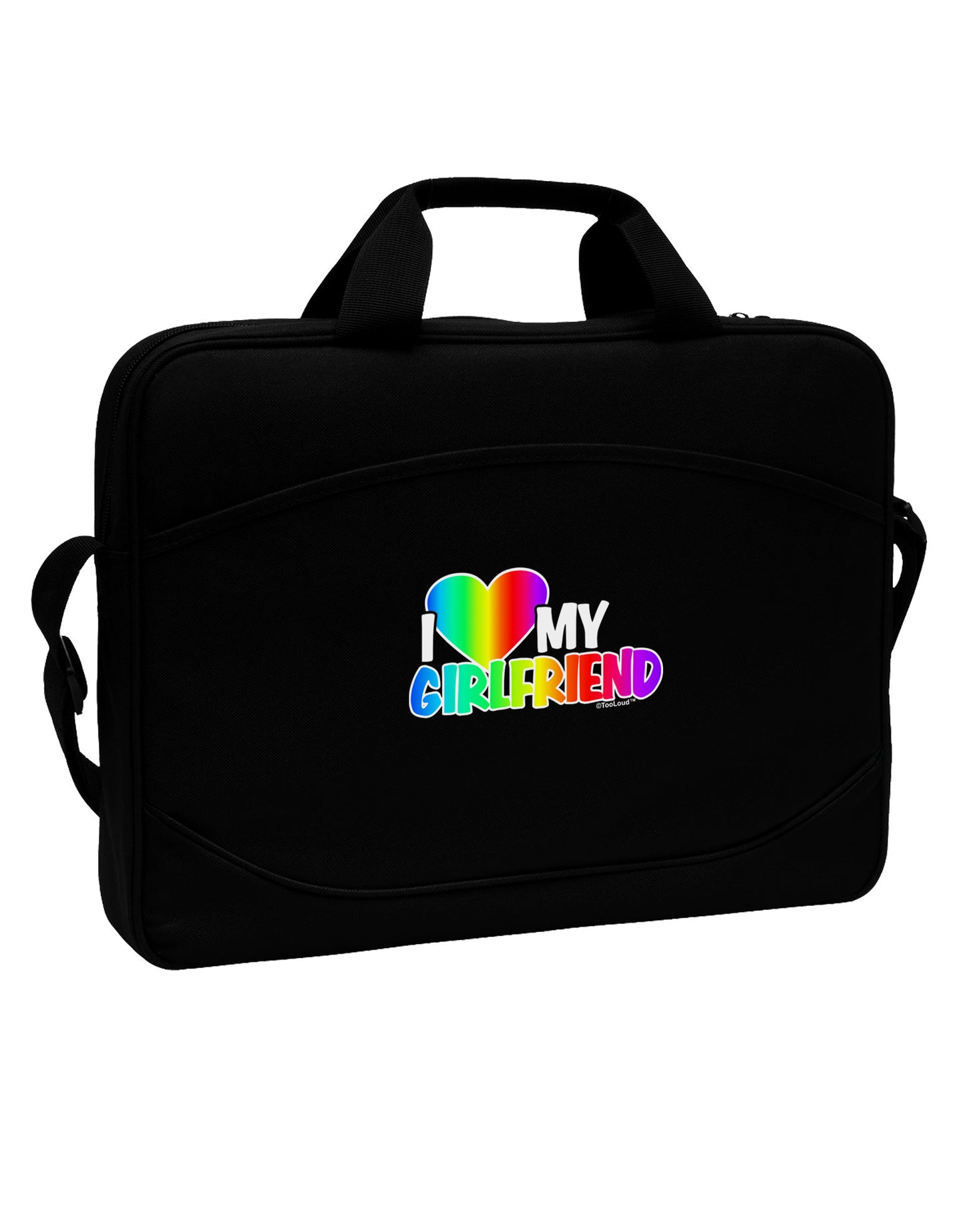 I Heart My Girlfriend - Rainbow 15" Dark Laptop / Tablet Case Bag-Laptop / Tablet Case Bag-TooLoud-Black-White-15 Inches-Davson Sales