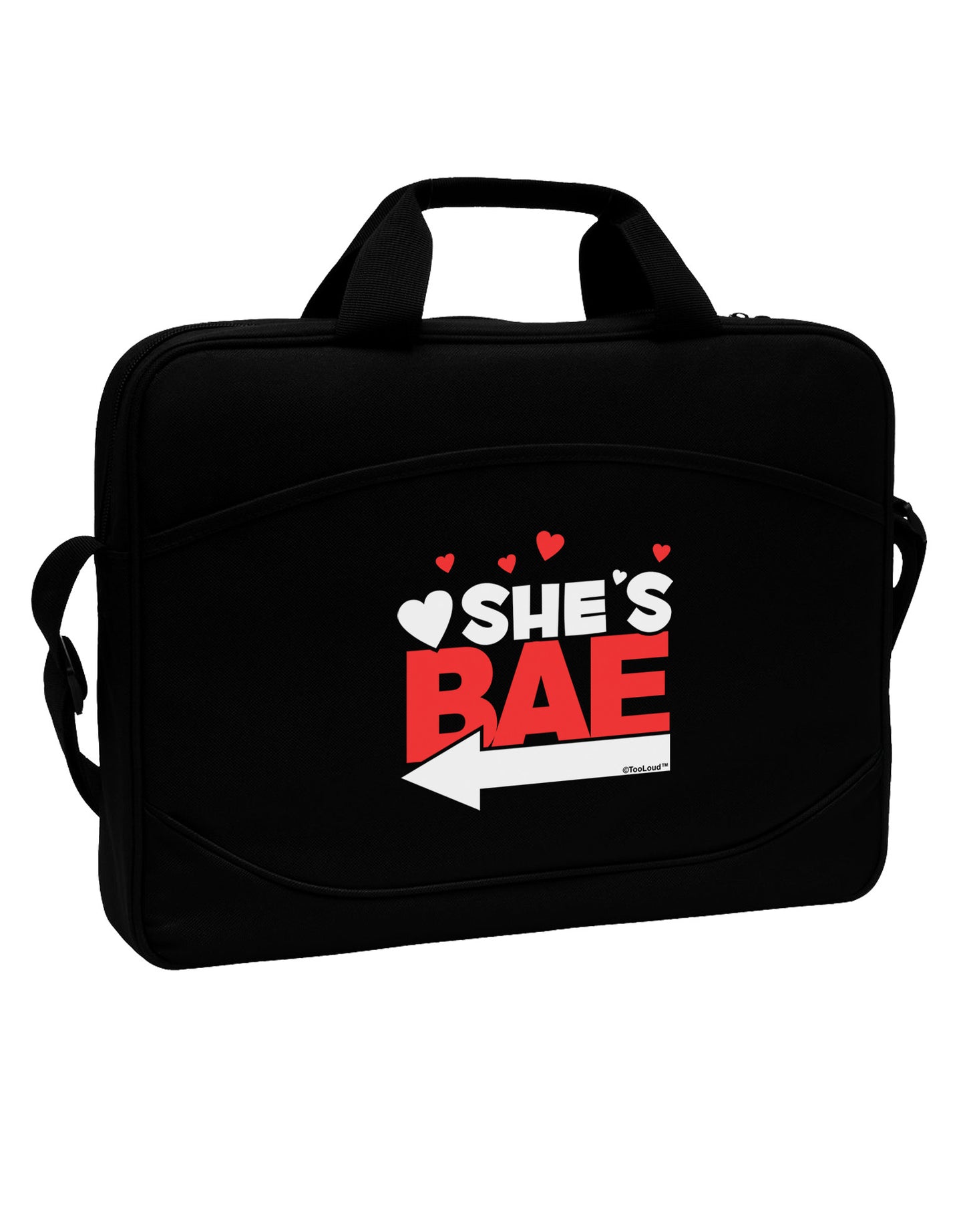 She's BAE - Left Arrow 15" Dark Laptop / Tablet Case Bag-Laptop / Tablet Case Bag-TooLoud-Black-White-15 Inches-Davson Sales