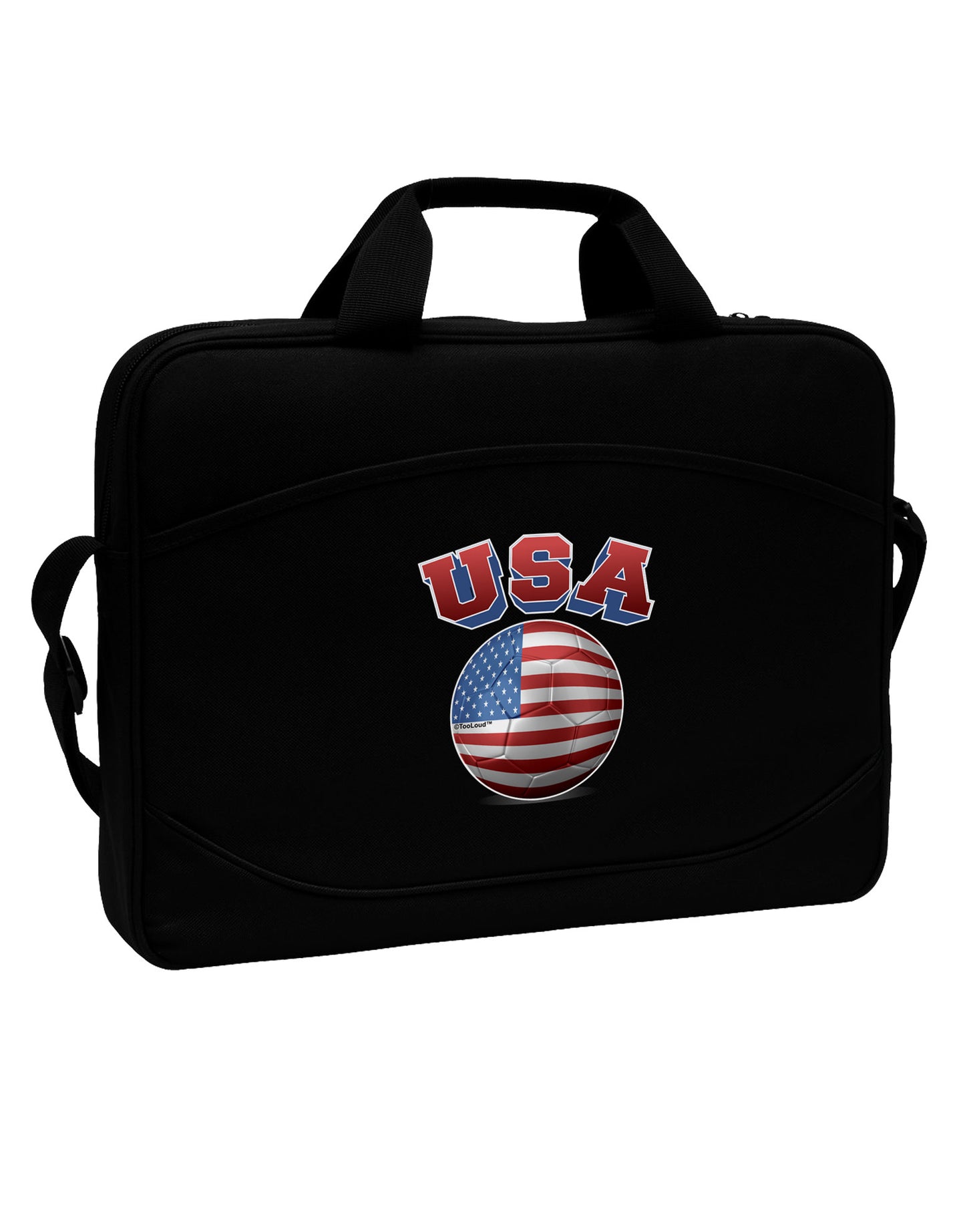 Soccer Ball Flag - USA 15" Dark Laptop / Tablet Case Bag-Laptop / Tablet Case Bag-TooLoud-Black-White-15 Inches-Davson Sales