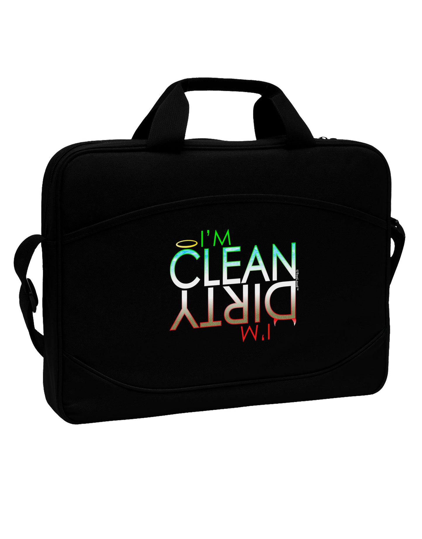 Clean Halo or Dirty Horns - Clean 15" Dark Laptop / Tablet Case Bag-Laptop / Tablet Case Bag-TooLoud-Black-White-15 Inches-Davson Sales