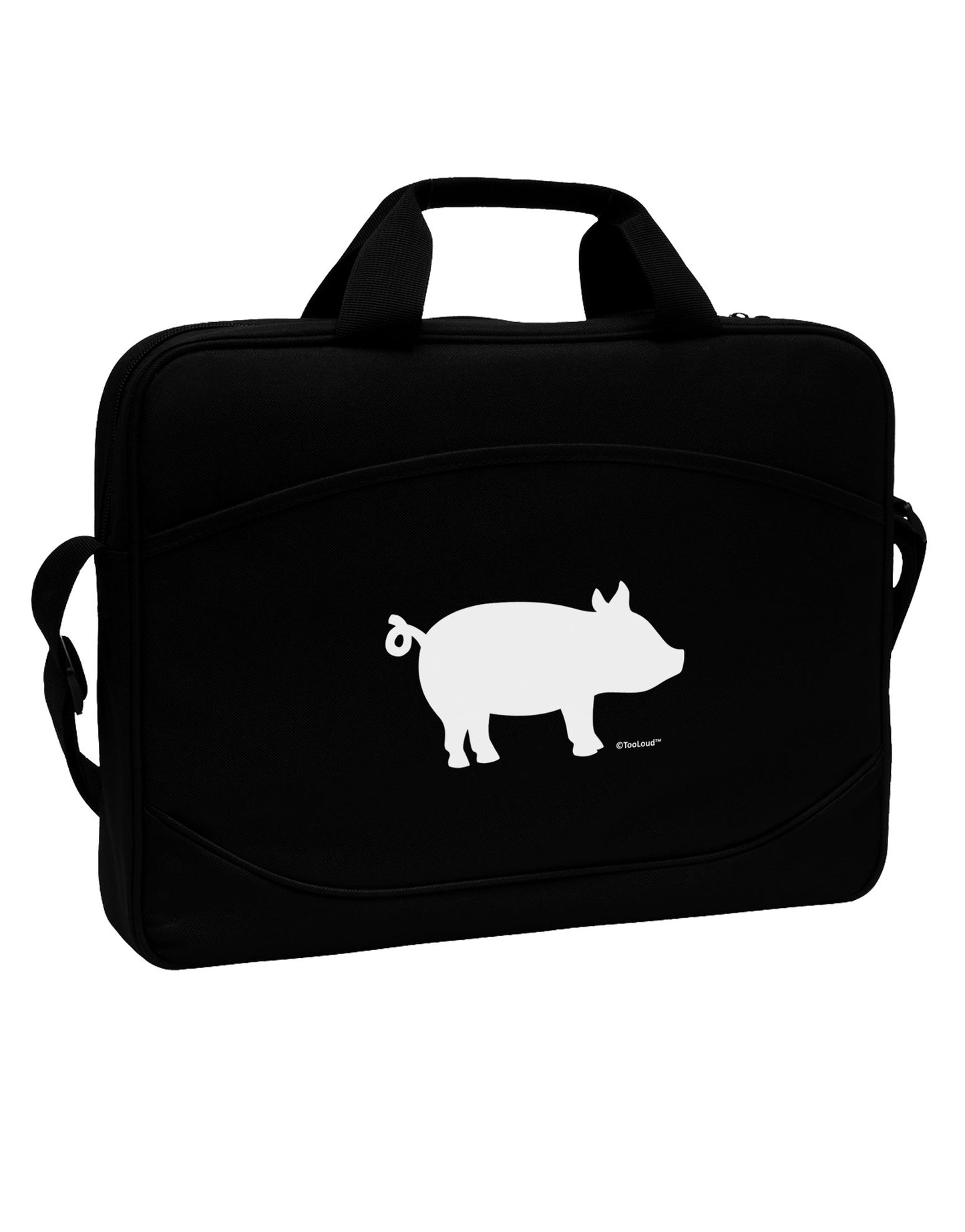 Pig Silhouette Design 15" Dark Laptop / Tablet Case Bag by TooLoud-Laptop / Tablet Case Bag-TooLoud-Black-Davson Sales