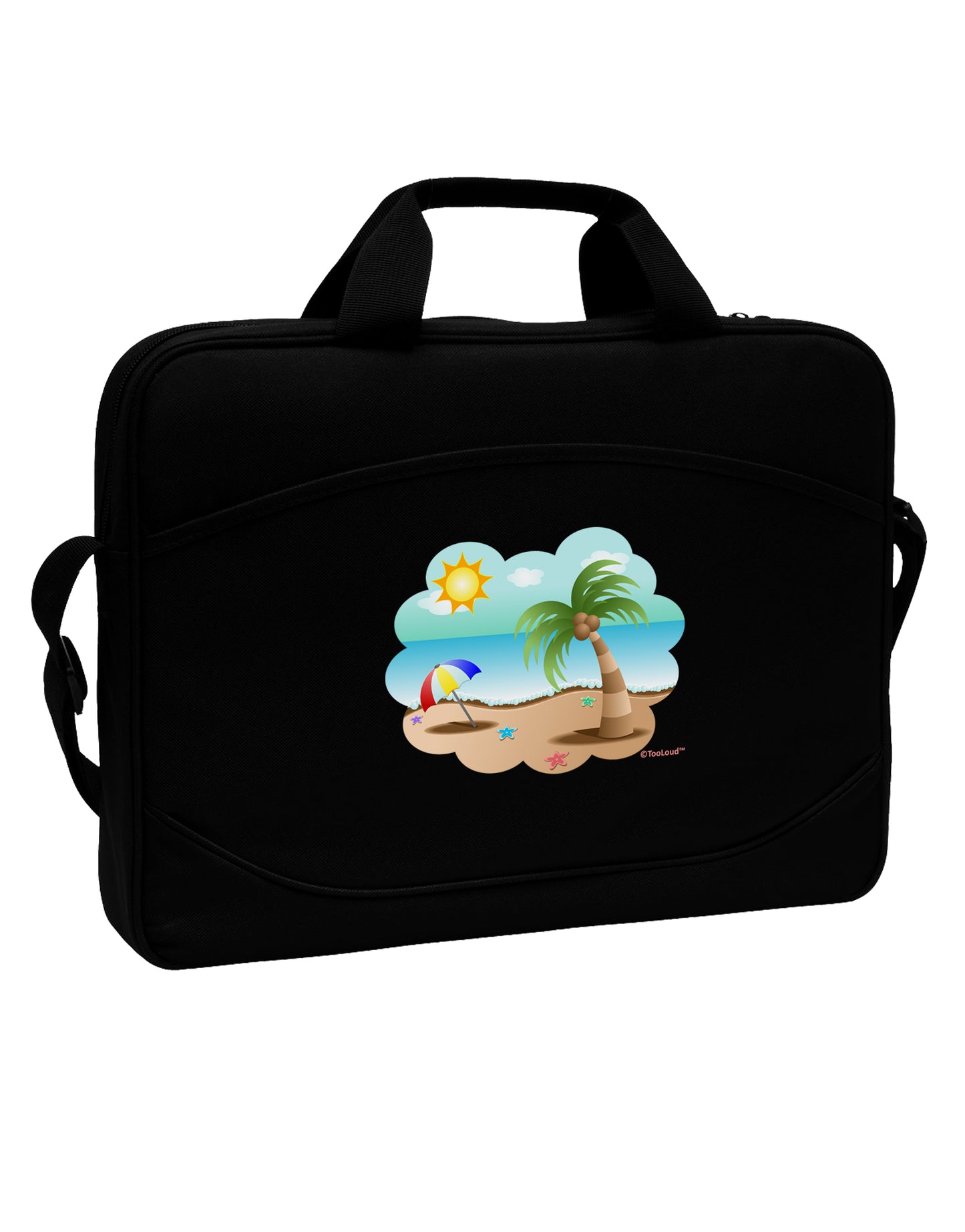Fun Summer Beach Scene 15" Dark Laptop / Tablet Case Bag by TooLoud-Laptop / Tablet Case Bag-TooLoud-Black-Davson Sales