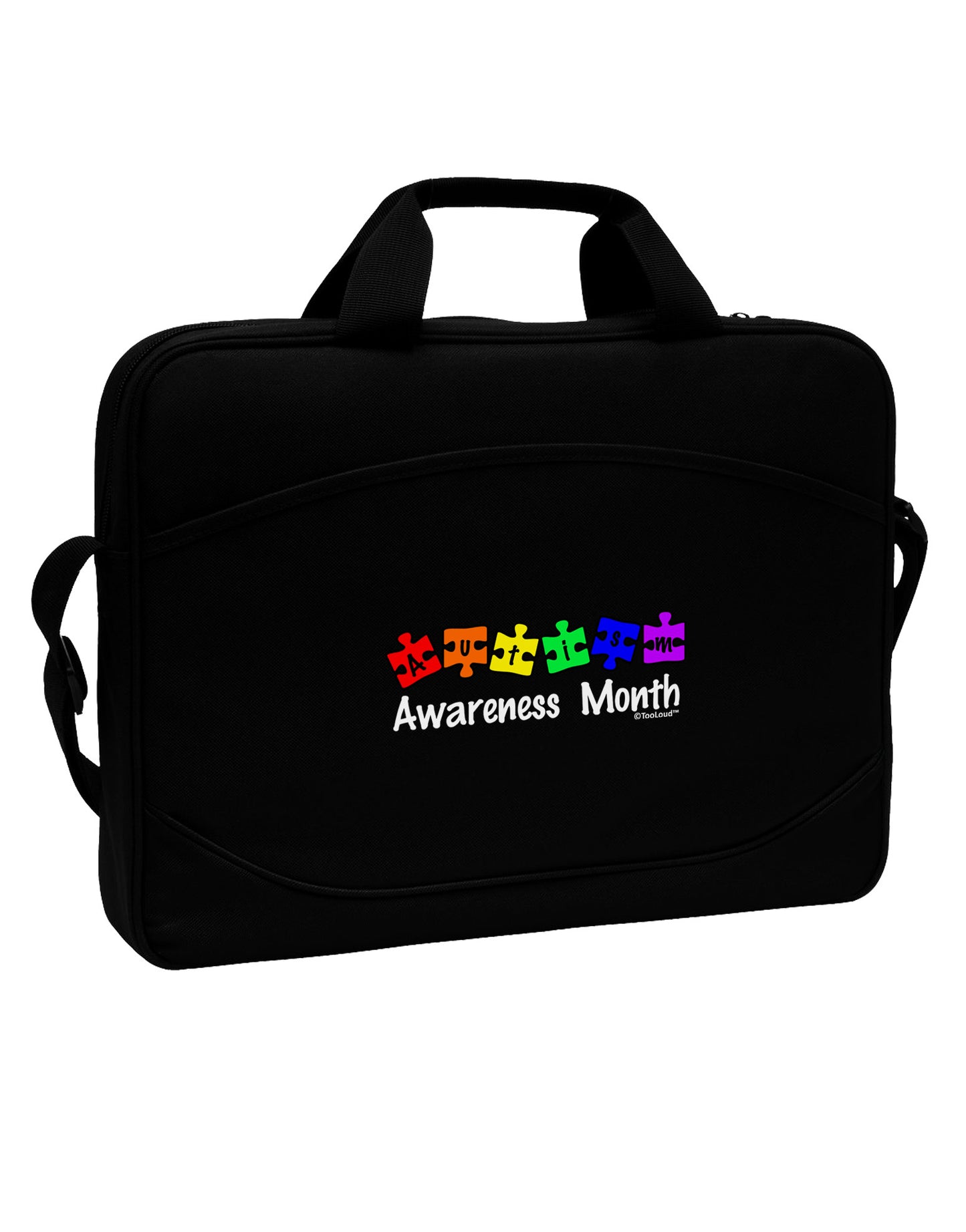 Autism Awareness Month - Colorful Puzzle Pieces 15" Dark Laptop / Tablet Case Bag by TooLoud-Laptop / Tablet Case Bag-TooLoud-Black-Davson Sales