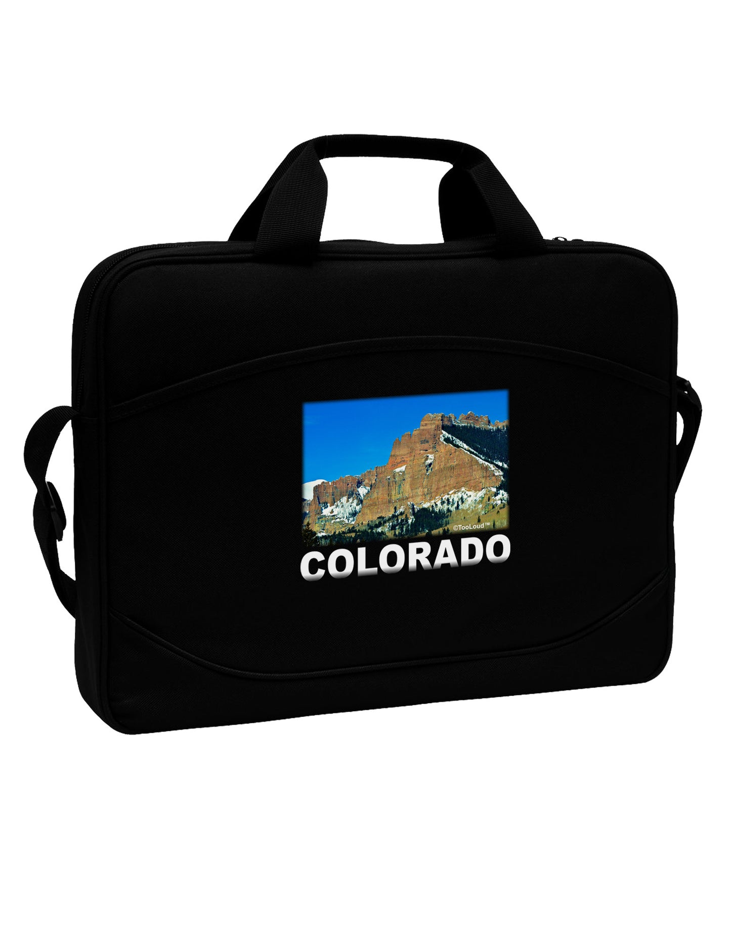 Colorado Snowy Mountains Text 15" Dark Laptop / Tablet Case Bag-Laptop / Tablet Case Bag-TooLoud-Black-Davson Sales
