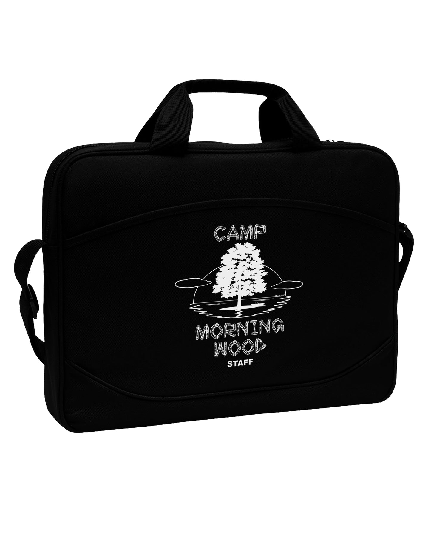 Camp Morning Wood Staff - B&W 15" Dark Laptop / Tablet Case Bag by TooLoud-Laptop / Tablet Case Bag-TooLoud-Black-Davson Sales