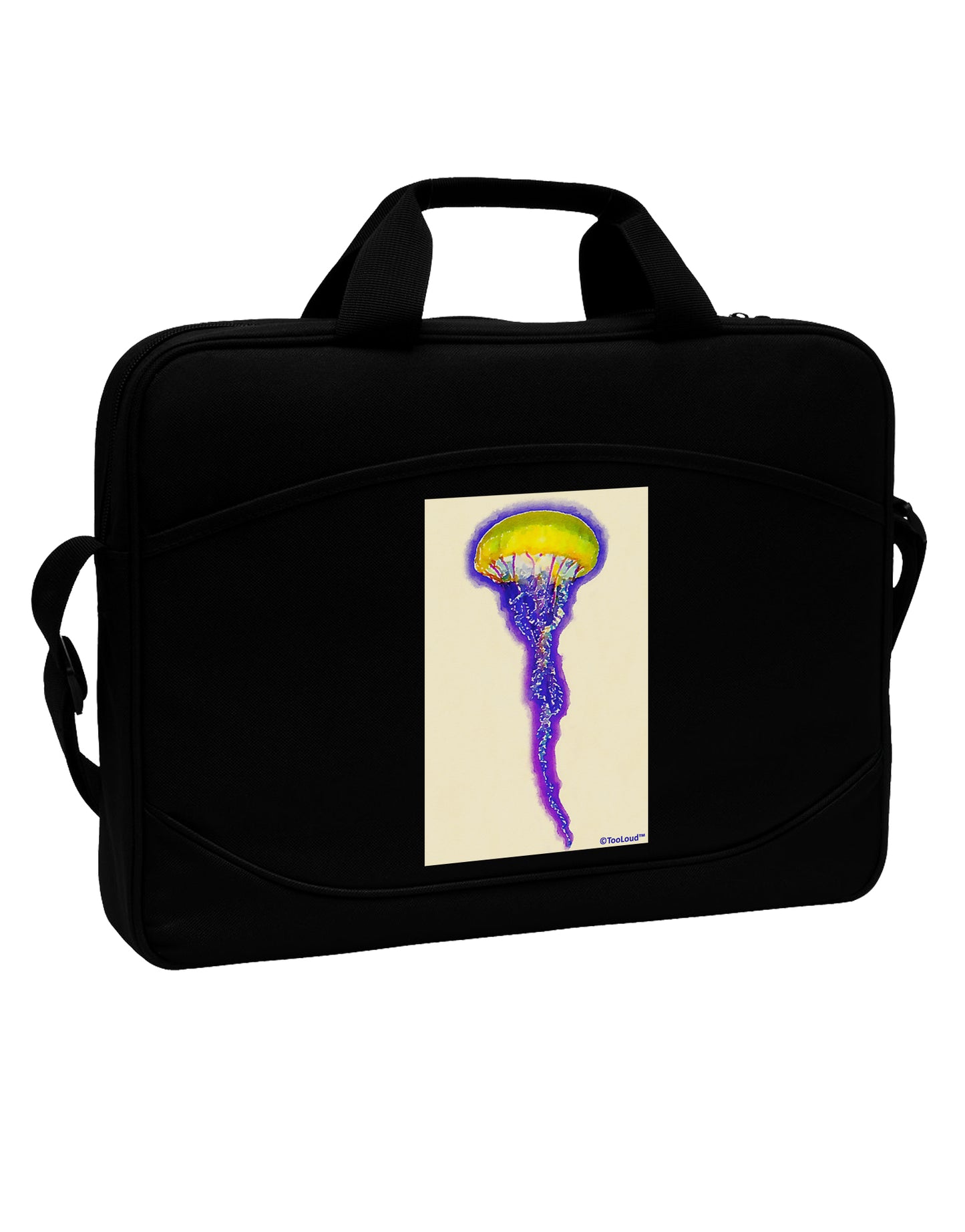 Jellyfish Outlined in Purple Watercolor 15" Dark Laptop / Tablet Case Bag by TooLoud-Laptop / Tablet Case Bag-TooLoud-Black-Davson Sales