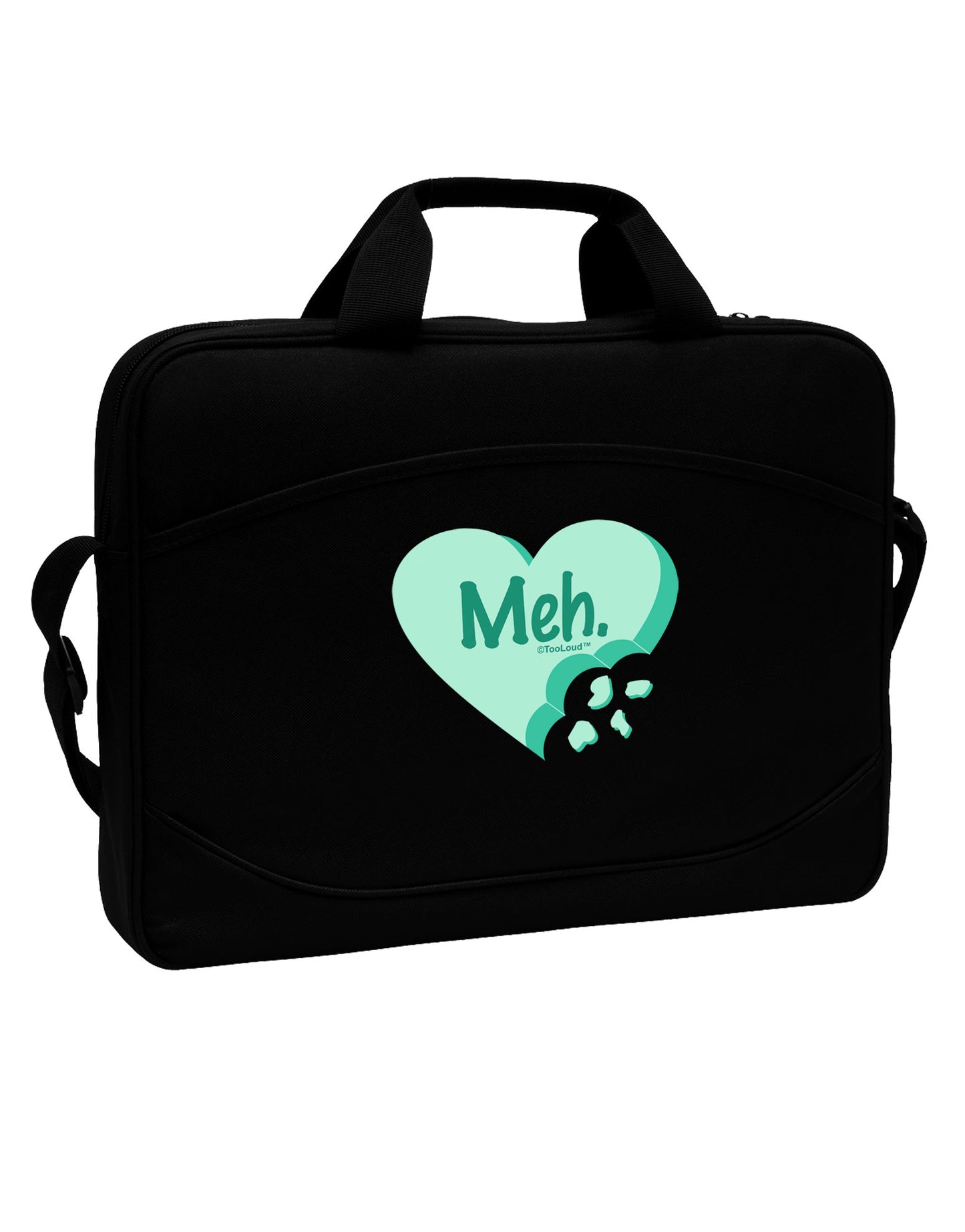 Meh Candy Heart Green - Valentines Day 15" Dark Laptop / Tablet Case Bag by TooLoud-Laptop / Tablet Case Bag-TooLoud-Black-Davson Sales