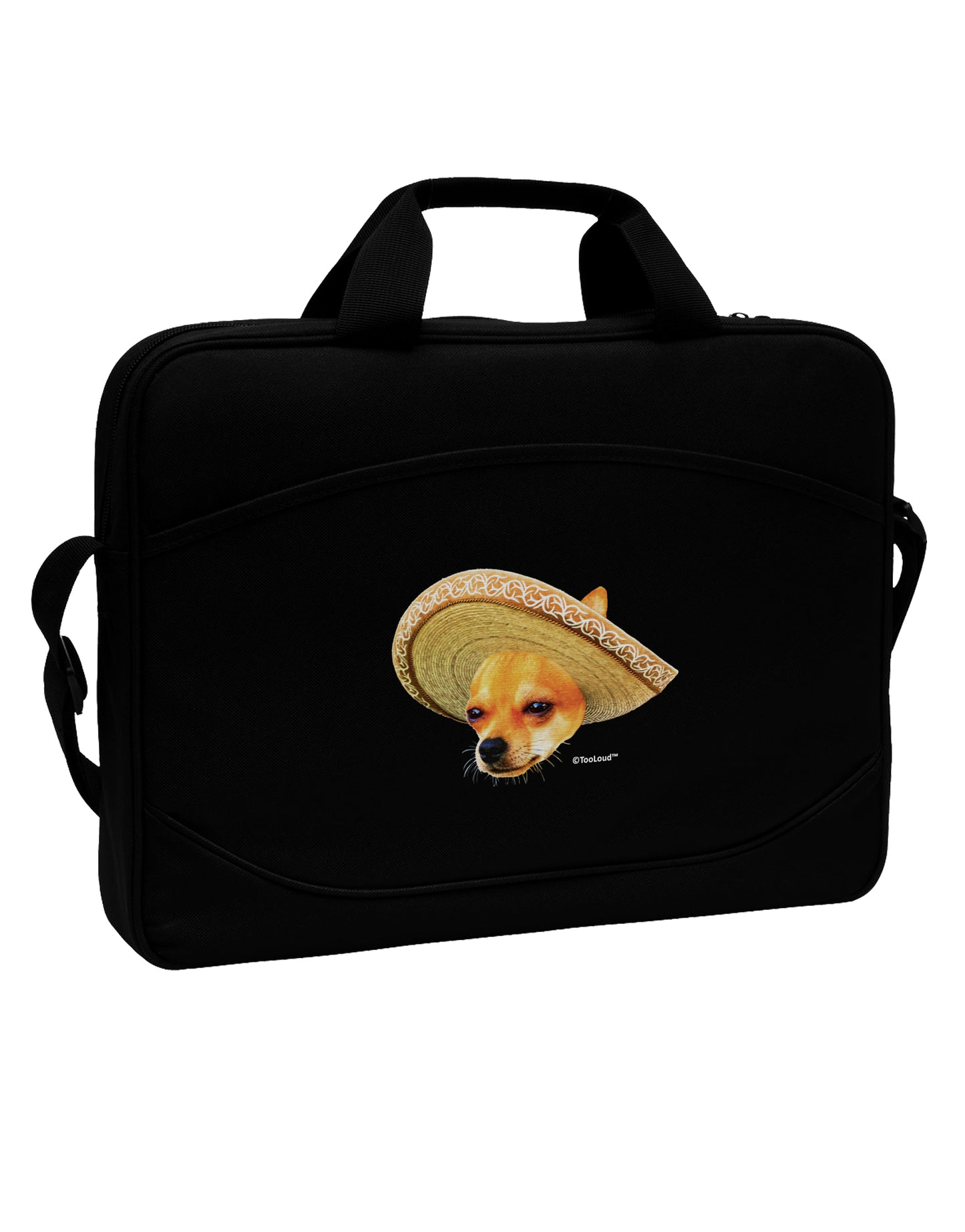 Chihuahua Dog with Sombrero - Patchwork Design 15" Dark Laptop / Tablet Case Bag by TooLoud-Laptop / Tablet Case Bag-TooLoud-Black-Davson Sales