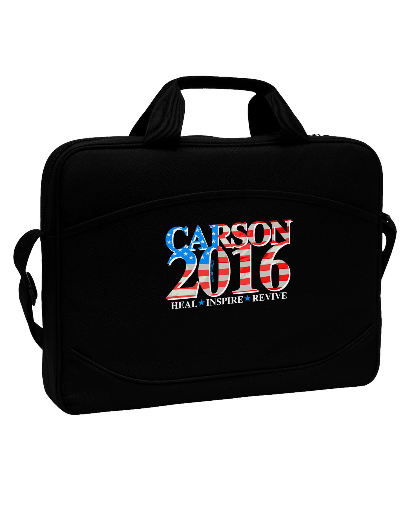 Carson Flag Slogan 15" Dark Laptop / Tablet Case Bag-Laptop / Tablet Case Bag-TooLoud-Black-White-Davson Sales