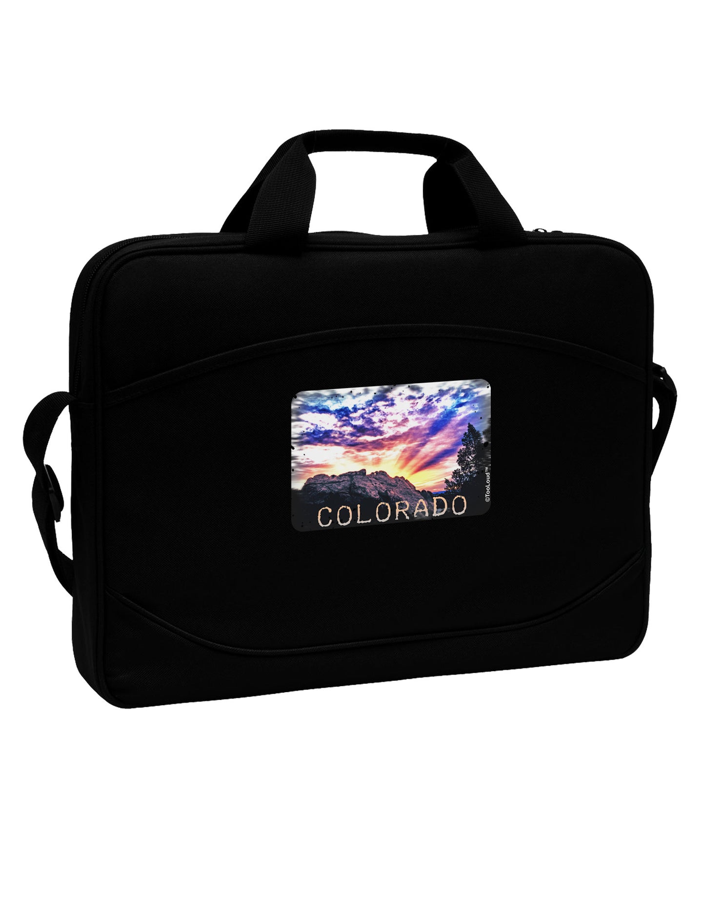 Colorado Rainbow Sunset Text 15" Dark Laptop / Tablet Case Bag-Laptop / Tablet Case Bag-TooLoud-Black-White-Davson Sales