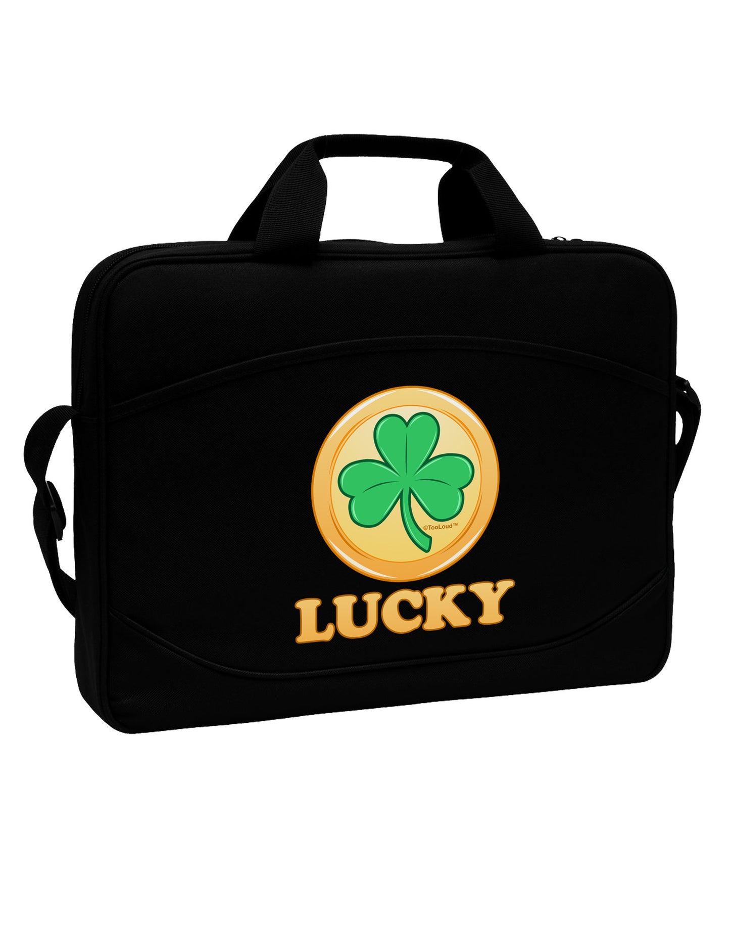 Shamrock Button - Lucky 15" Dark Laptop / Tablet Case Bag by TooLoud-Laptop / Tablet Case Bag-TooLoud-Black-Davson Sales