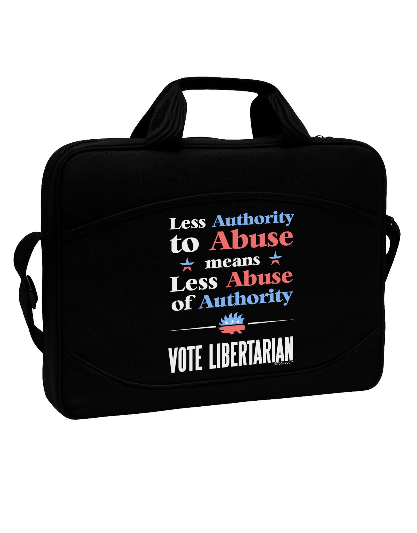 Libertarian Against Authority Abuse 15" Dark Laptop / Tablet Case Bag-Laptop / Tablet Case Bag-TooLoud-Black-White-15 Inches-Davson Sales