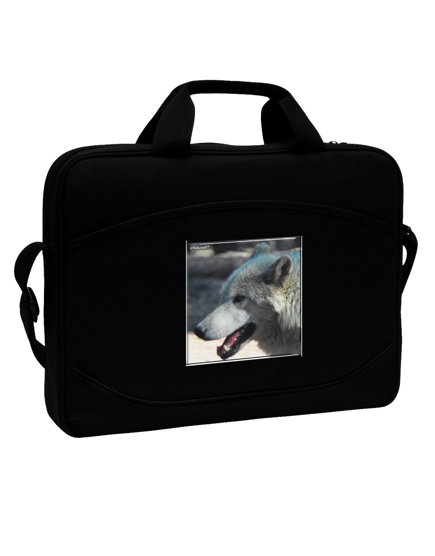 TooLoud White Wolf Face 15" Dark Laptop / Tablet Case Bag-Laptop / Tablet Case Bag-TooLoud-Black-15 Inches-Davson Sales