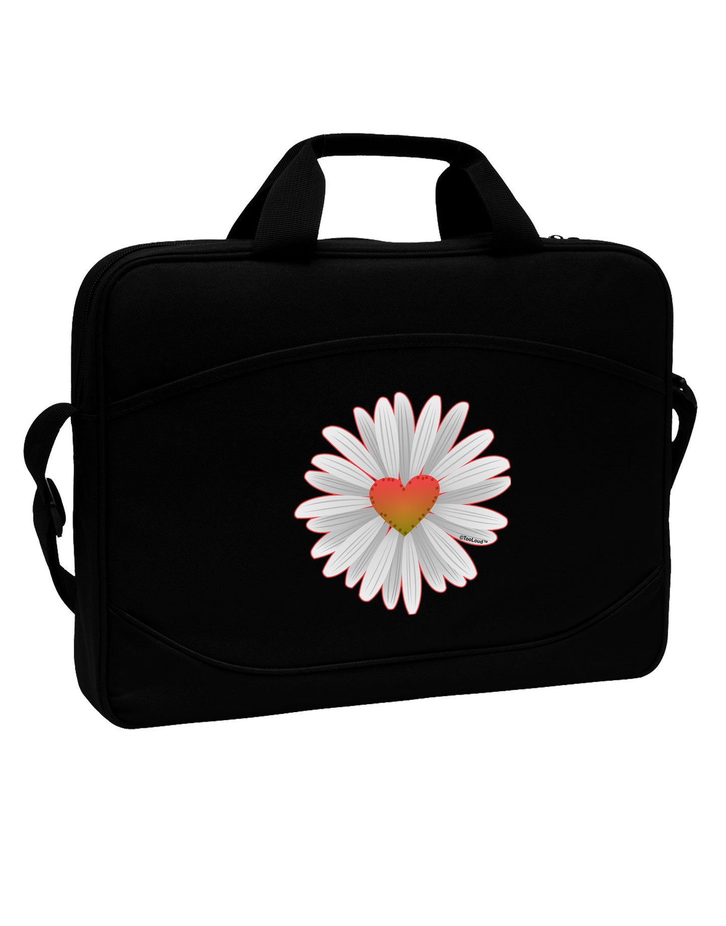 Pretty Daisy Heart 15" Dark Laptop / Tablet Case Bag-Laptop / Tablet Case Bag-TooLoud-Black-15 Inches-Davson Sales