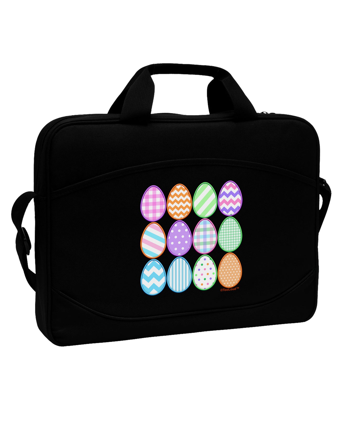 Cute Faux Applique Easter Eggs 15" Dark Laptop / Tablet Case Bag-Laptop / Tablet Case Bag-TooLoud-Black-White-15 Inches-Davson Sales
