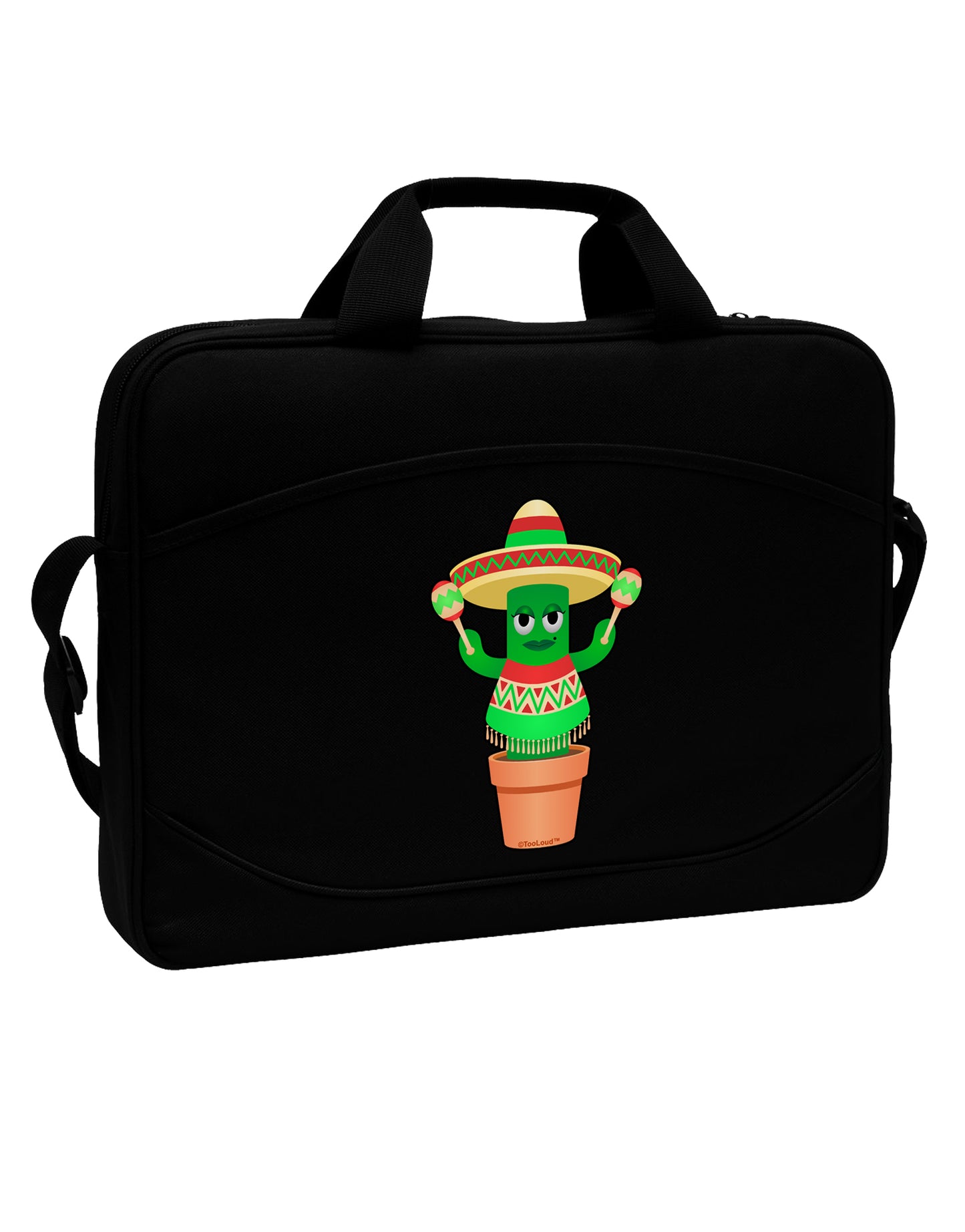 Fiesta Cactus Poncho 15" Dark Laptop / Tablet Case Bag by TooLoud-Laptop / Tablet Case Bag-TooLoud-Black-White-15 Inches-Davson Sales
