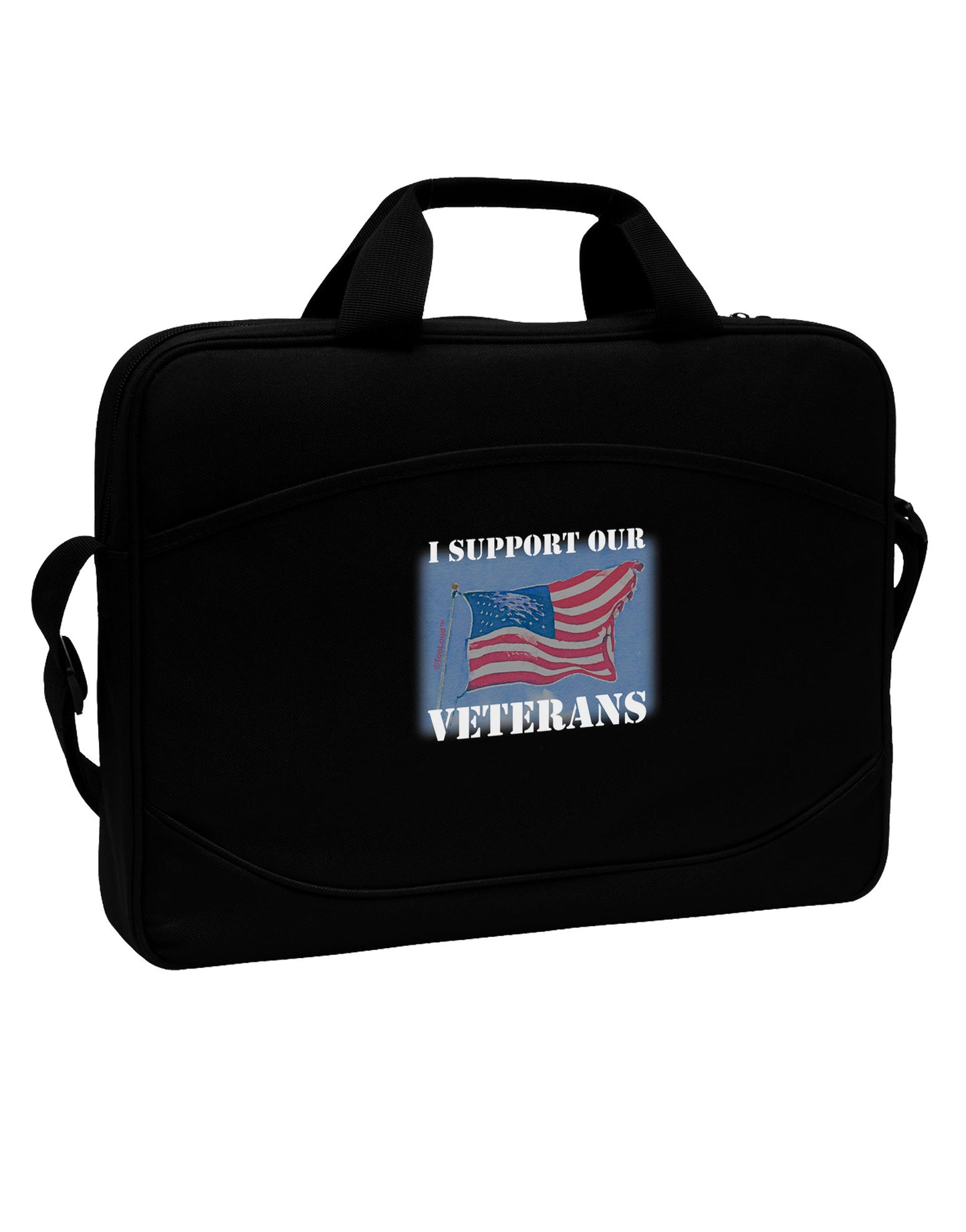 Support Our Veterans 15" Dark Laptop / Tablet Case Bag-Laptop / Tablet Case Bag-TooLoud-Black-White-Davson Sales