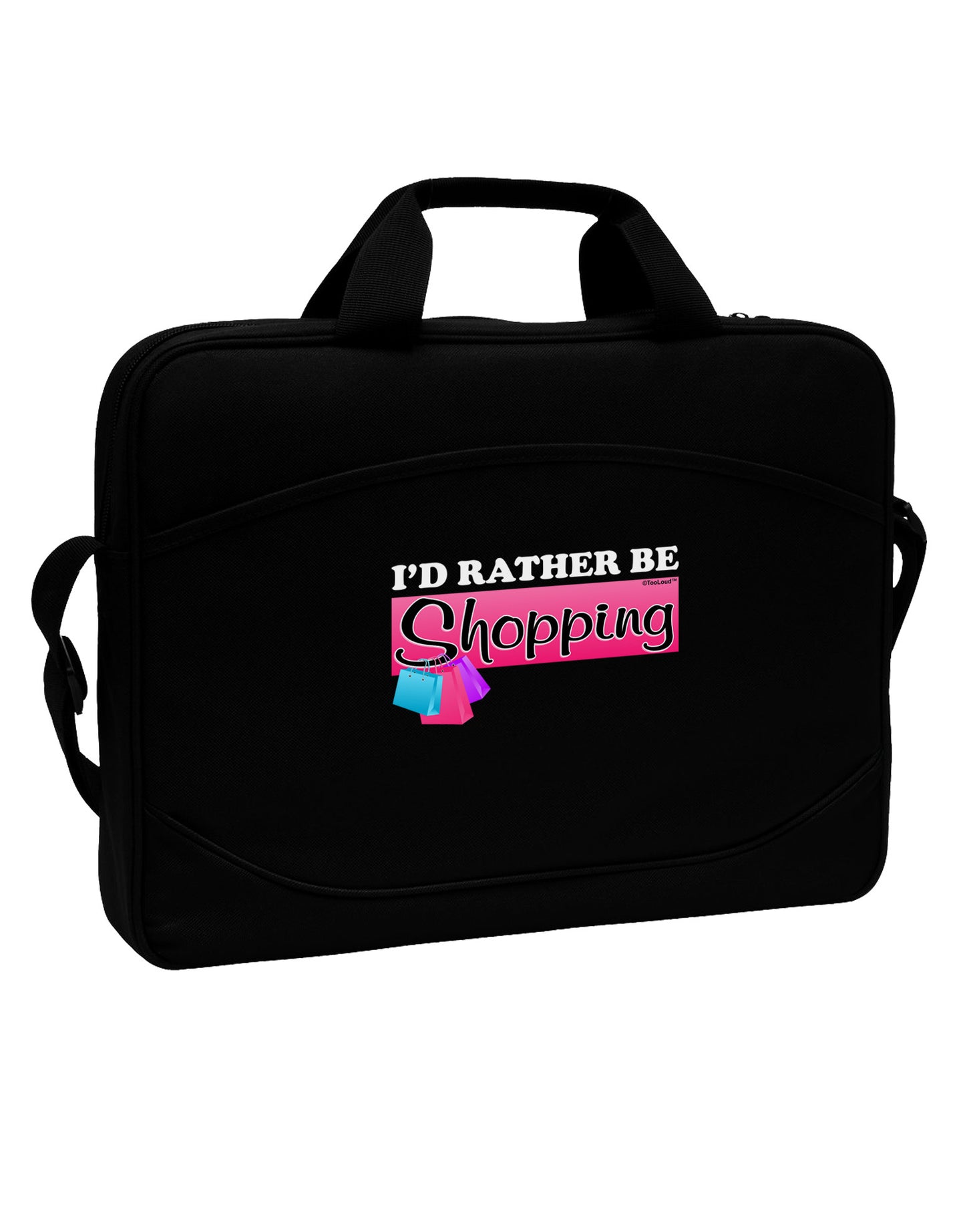I'd Rather Be Shopping 15" Dark Laptop / Tablet Case Bag-Laptop / Tablet Case Bag-TooLoud-Black-White-15 Inches-Davson Sales