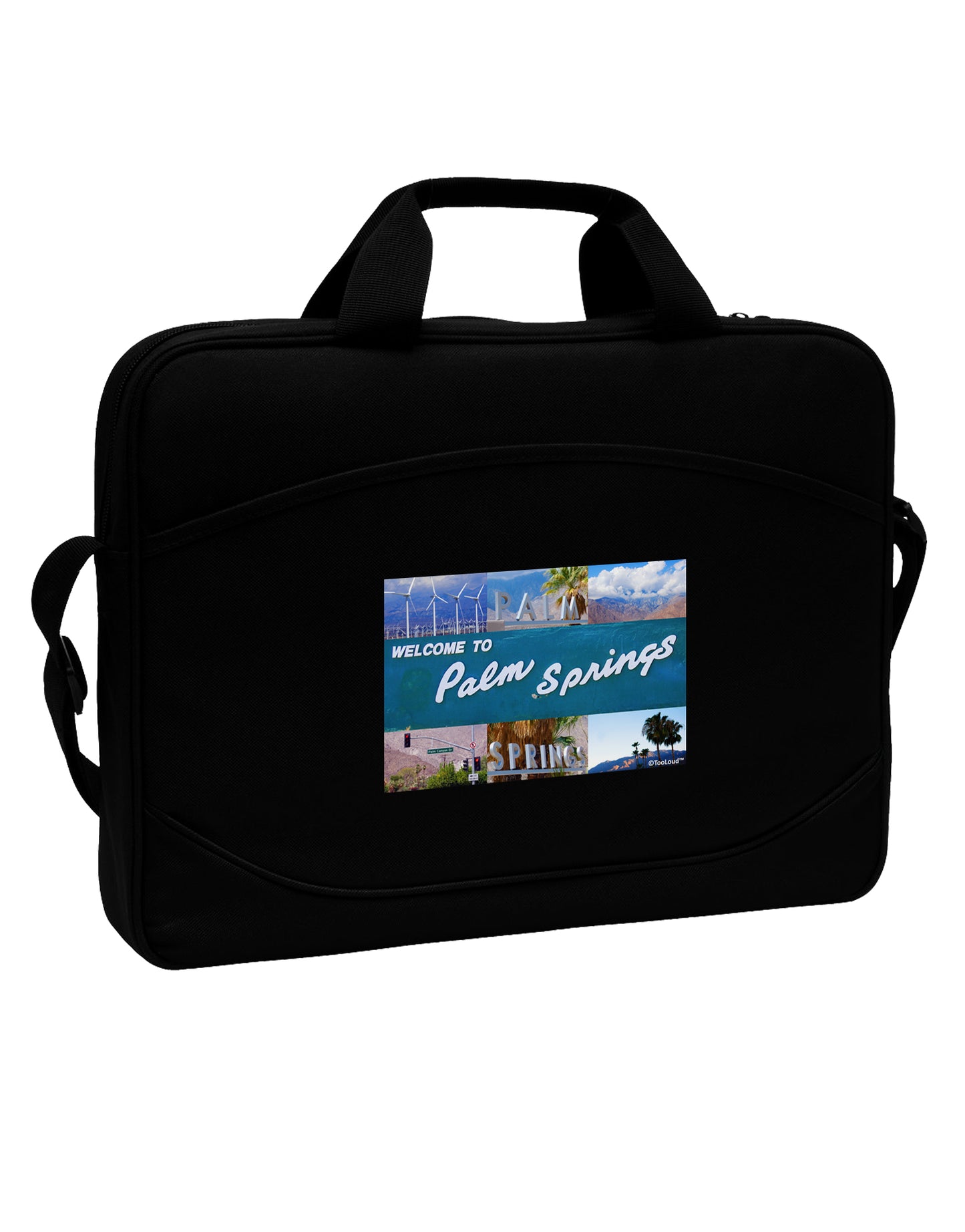 Welcome to Palm Springs Collage 15" Dark Laptop / Tablet Case Bag by TooLoud-Laptop / Tablet Case Bag-TooLoud-Black-Davson Sales