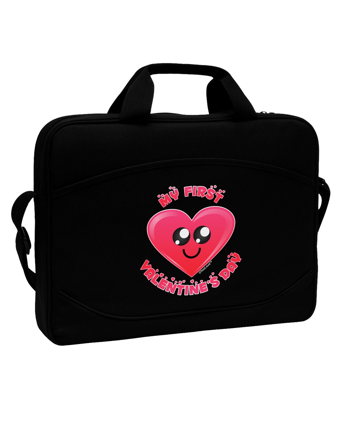 My First Valentine's Day 15" Dark Laptop / Tablet Case Bag-Laptop / Tablet Case Bag-TooLoud-Black-White-15 Inches-Davson Sales