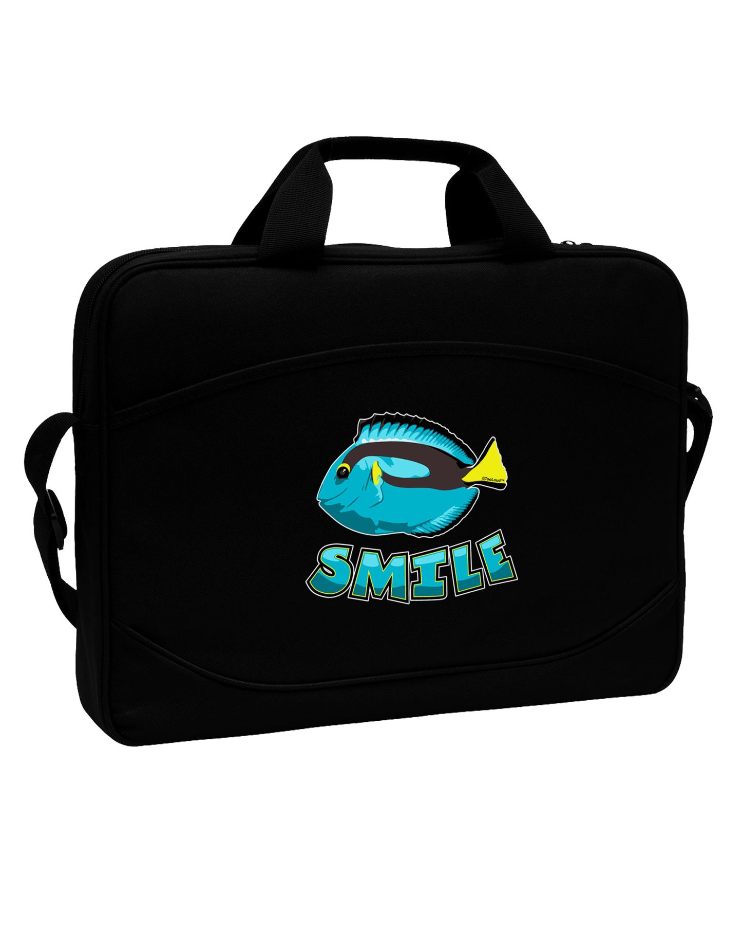 Blue Tang Fish - Smile 15" Dark Laptop / Tablet Case Bag-Laptop / Tablet Case Bag-TooLoud-Black-15 Inches-Davson Sales