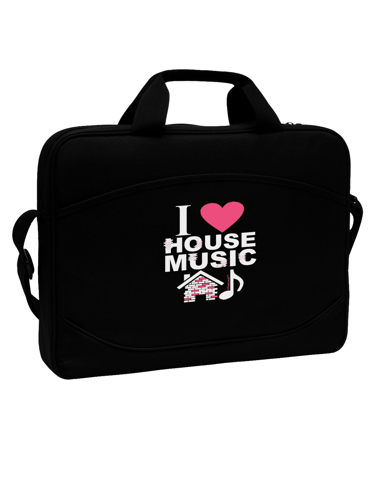 I Love House Pink 15" Dark Laptop / Tablet Case Bag-Laptop / Tablet Case Bag-TooLoud-Black-Davson Sales