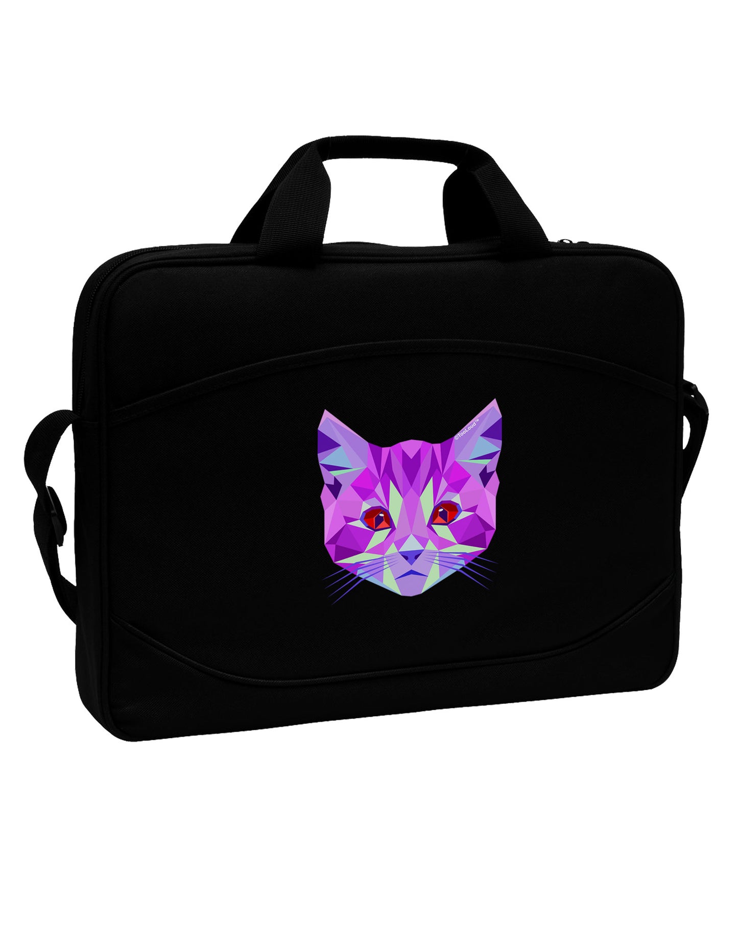 Geometric Kitty Purple 15" Dark Laptop / Tablet Case Bag-Laptop / Tablet Case Bag-TooLoud-Black-15 Inches-Davson Sales