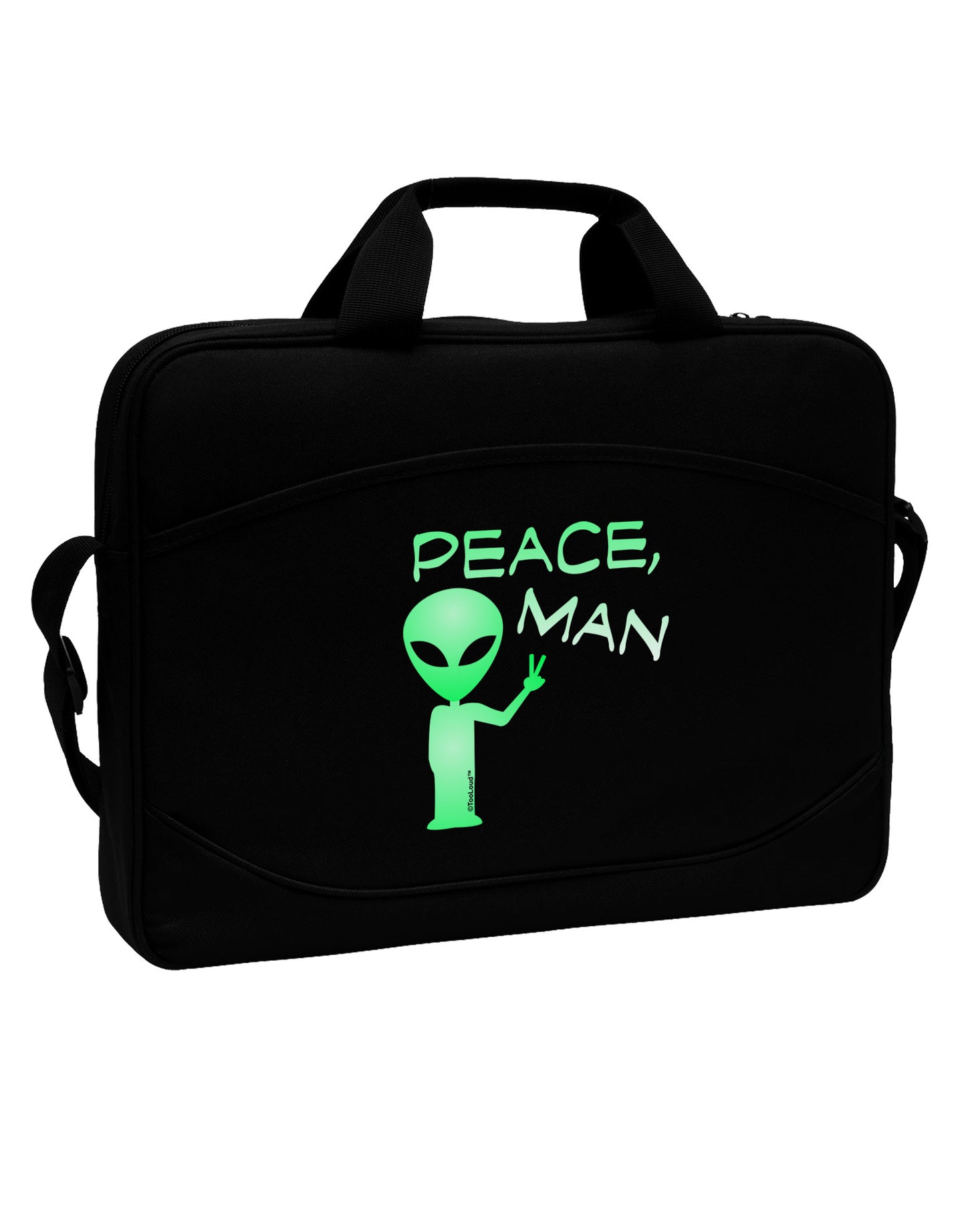 Peace Man Alien 15" Dark Laptop / Tablet Case Bag-Laptop / Tablet Case Bag-TooLoud-Black-White-15 Inches-Davson Sales