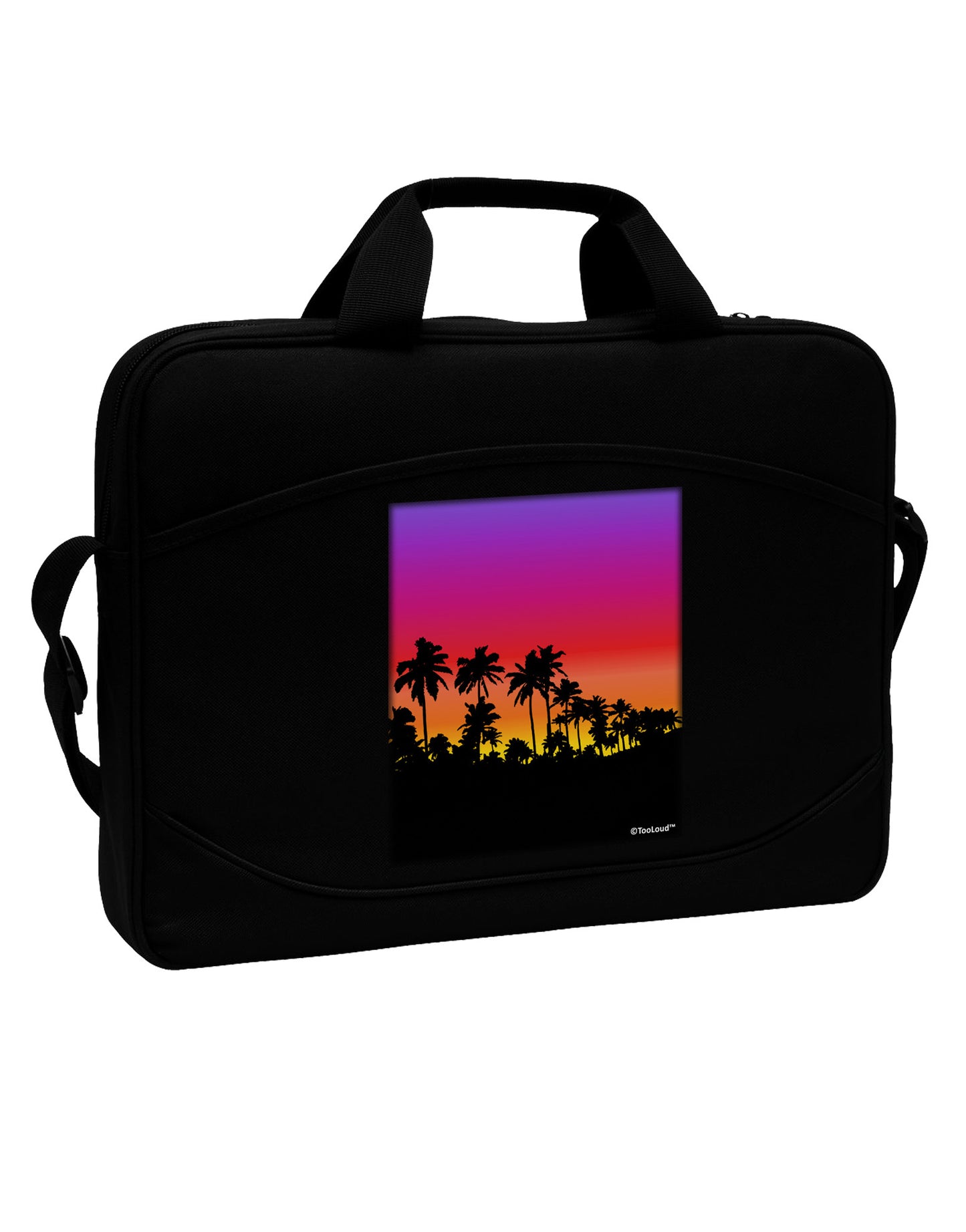 Palm Trees and Sunset Design 15" Dark Laptop / Tablet Case Bag by TooLoud-Laptop / Tablet Case Bag-TooLoud-Black-Davson Sales