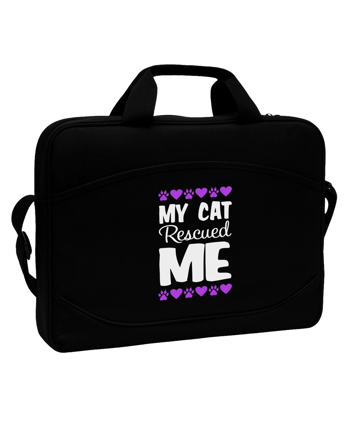 My Cat Rescued Me 15" Dark Laptop / Tablet Case Bag-Laptop / Tablet Case Bag-TooLoud-Black-White-15 Inches-Davson Sales
