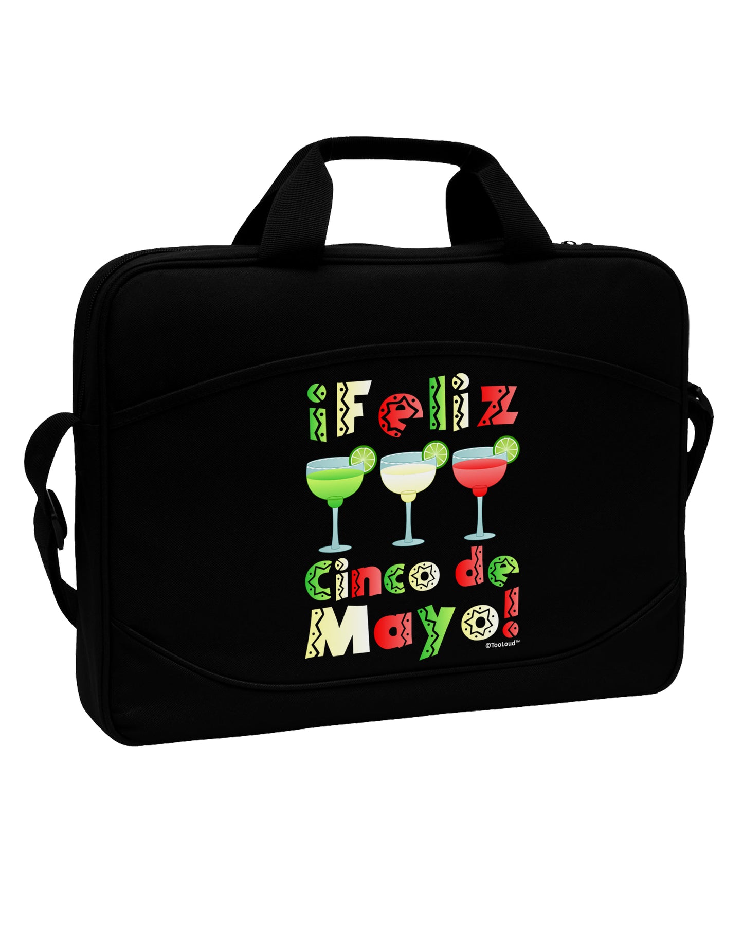 Margaritas - Mexican Flag Colors - Feliz Cinco de Mayo 15" Dark Laptop / Tablet Case Bag by TooLoud-Laptop / Tablet Case Bag-TooLoud-Black-Davson Sales