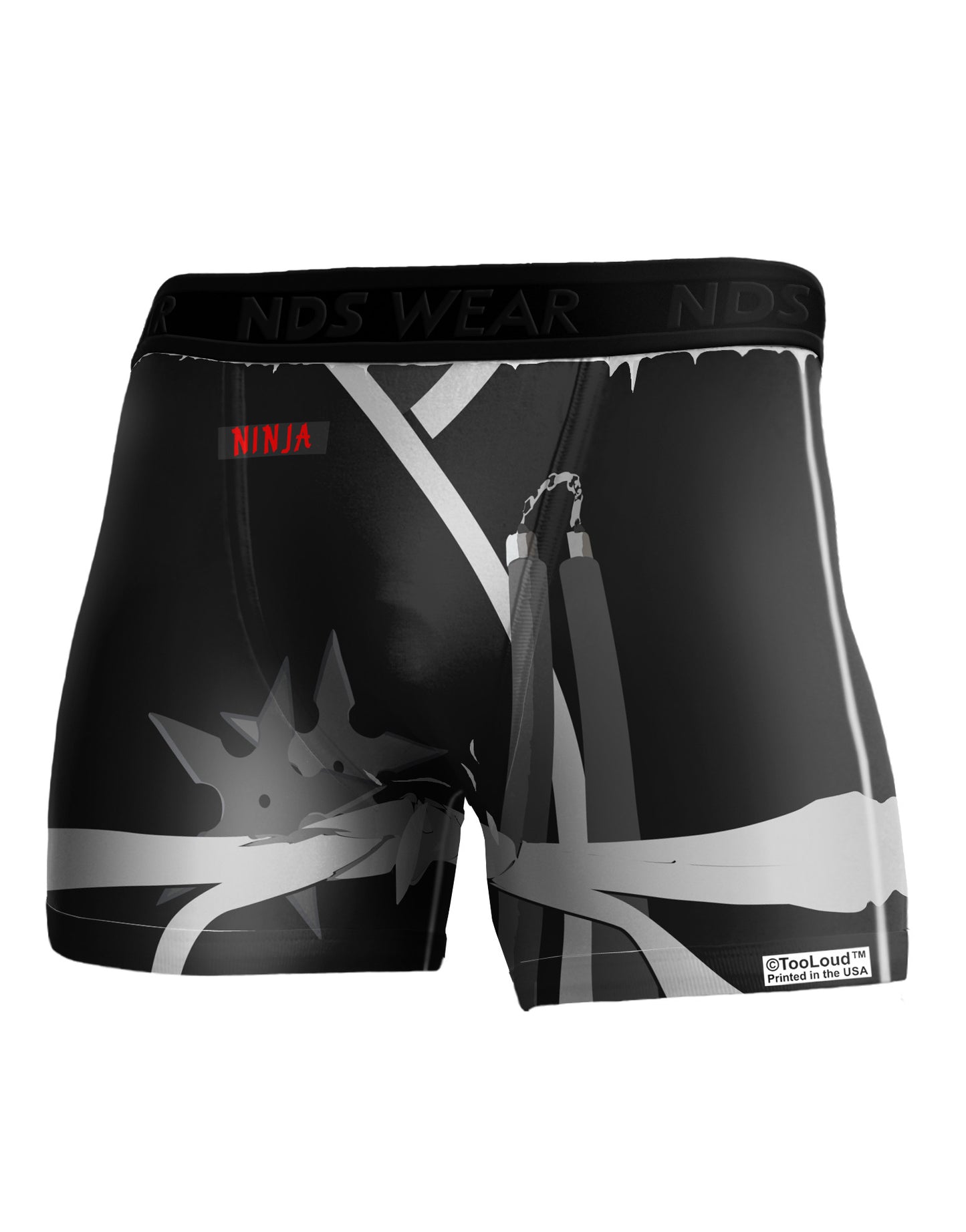 Ninja Black AOP Boxer Brief Dual Sided All Over Print-TooLoud-White-Small-Davson Sales